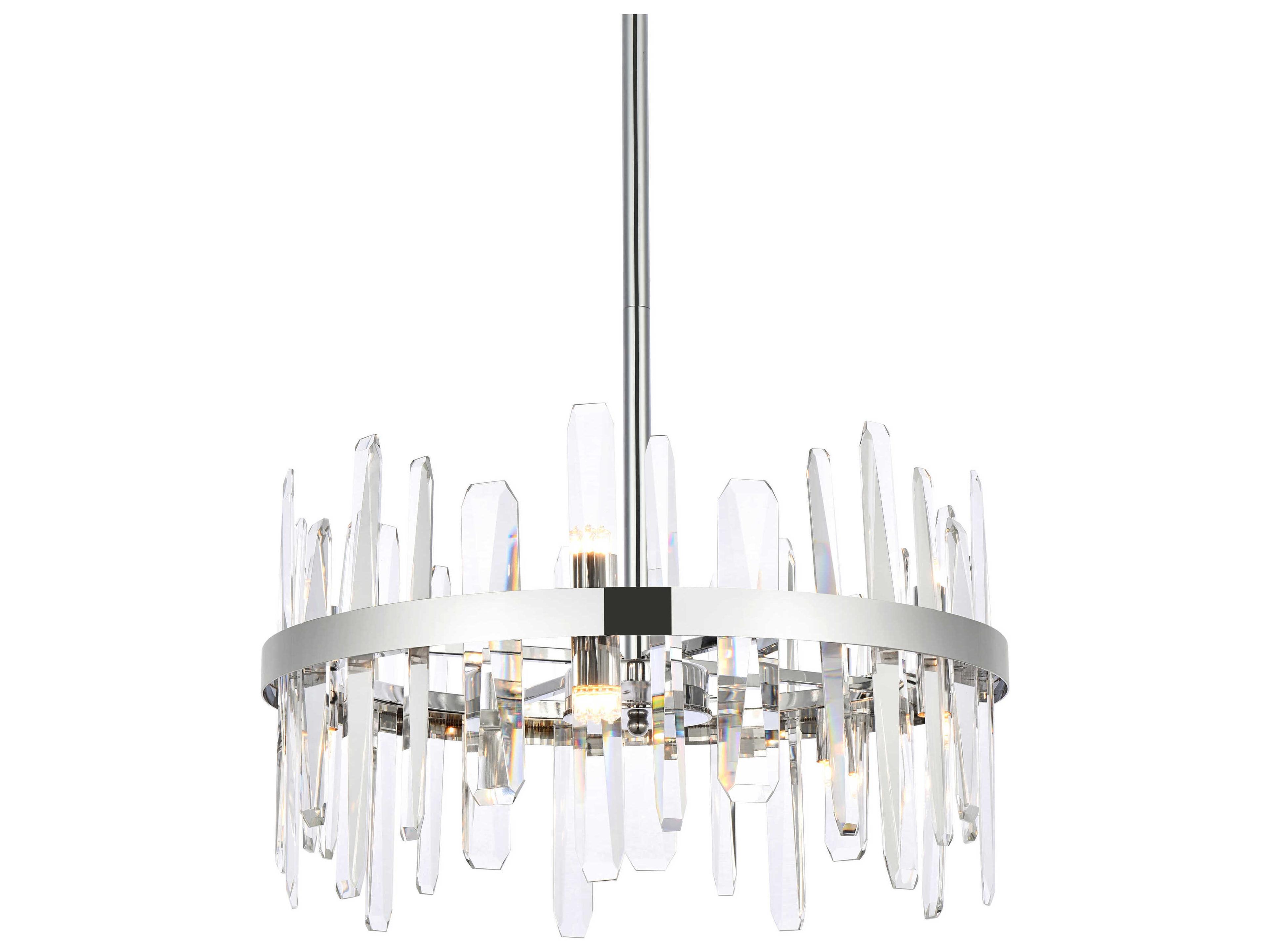 Elegant Lighting Serena 10-Light Chrome Crystal Linear Pendant