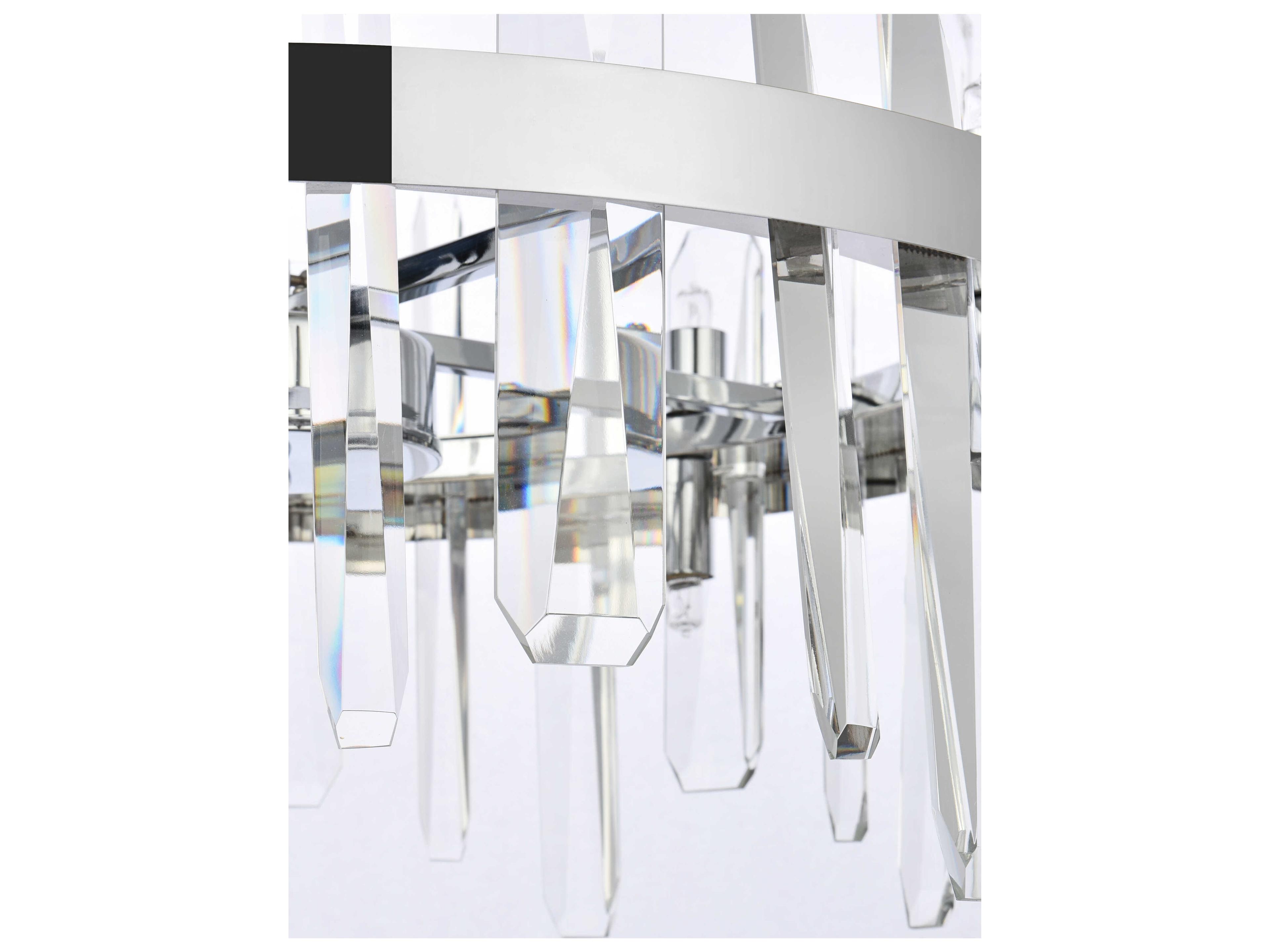 Elegant Lighting Serena 10-Light Chrome Crystal Linear Pendant