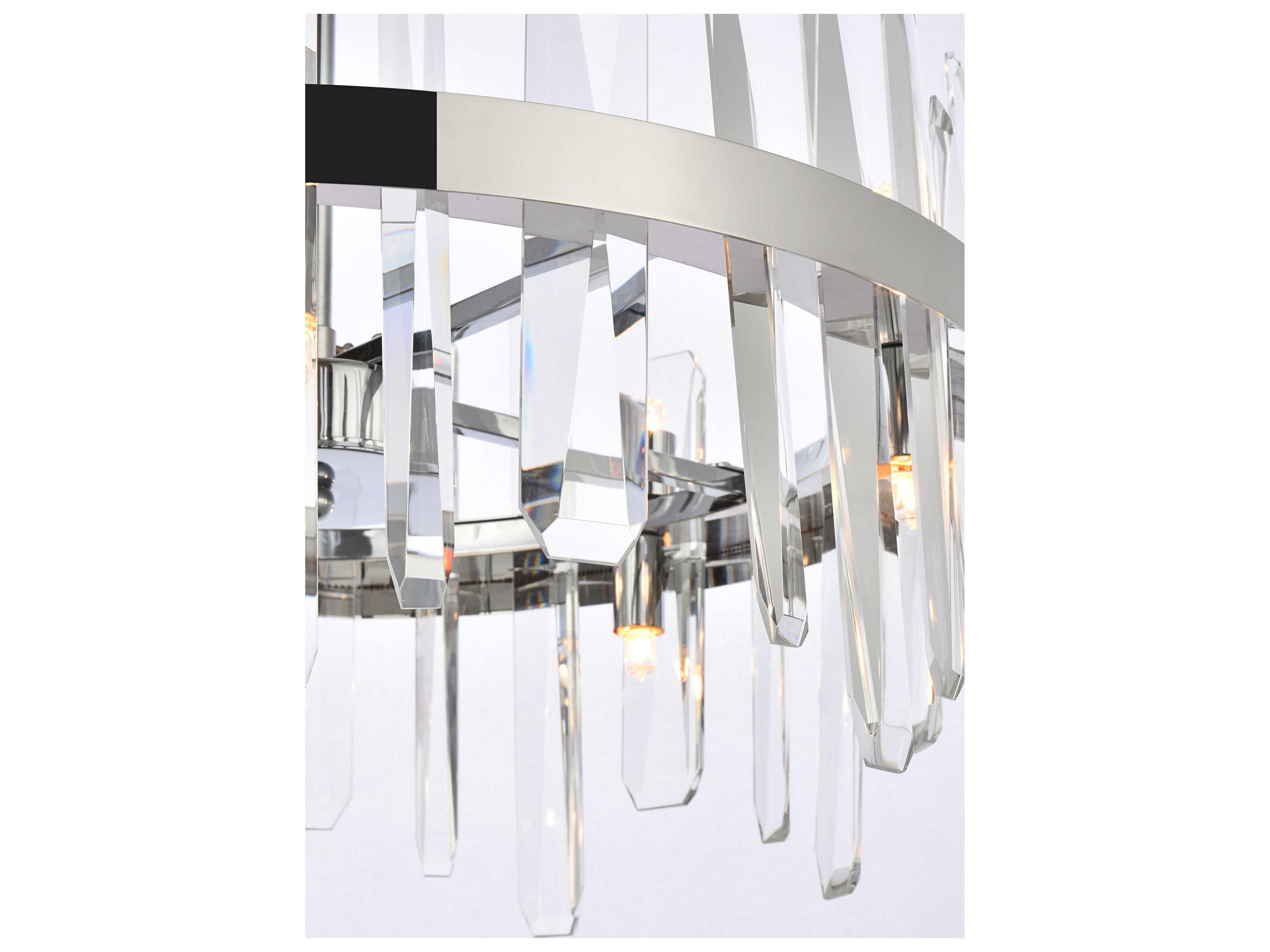 Elegant Lighting Serena 10-Light Chrome Crystal Linear Pendant