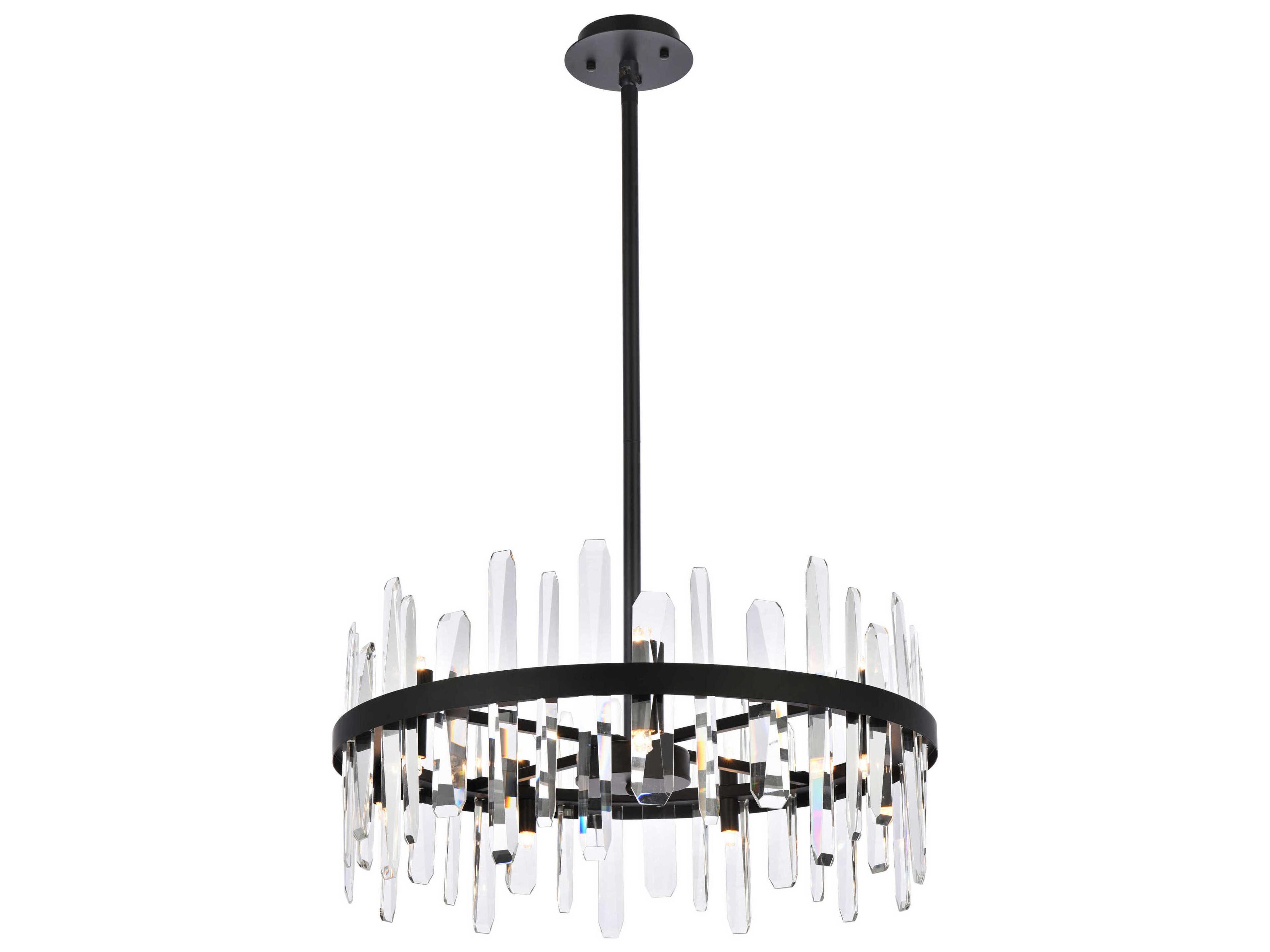 Serena 14-Light Black Crystal Linear Pendant