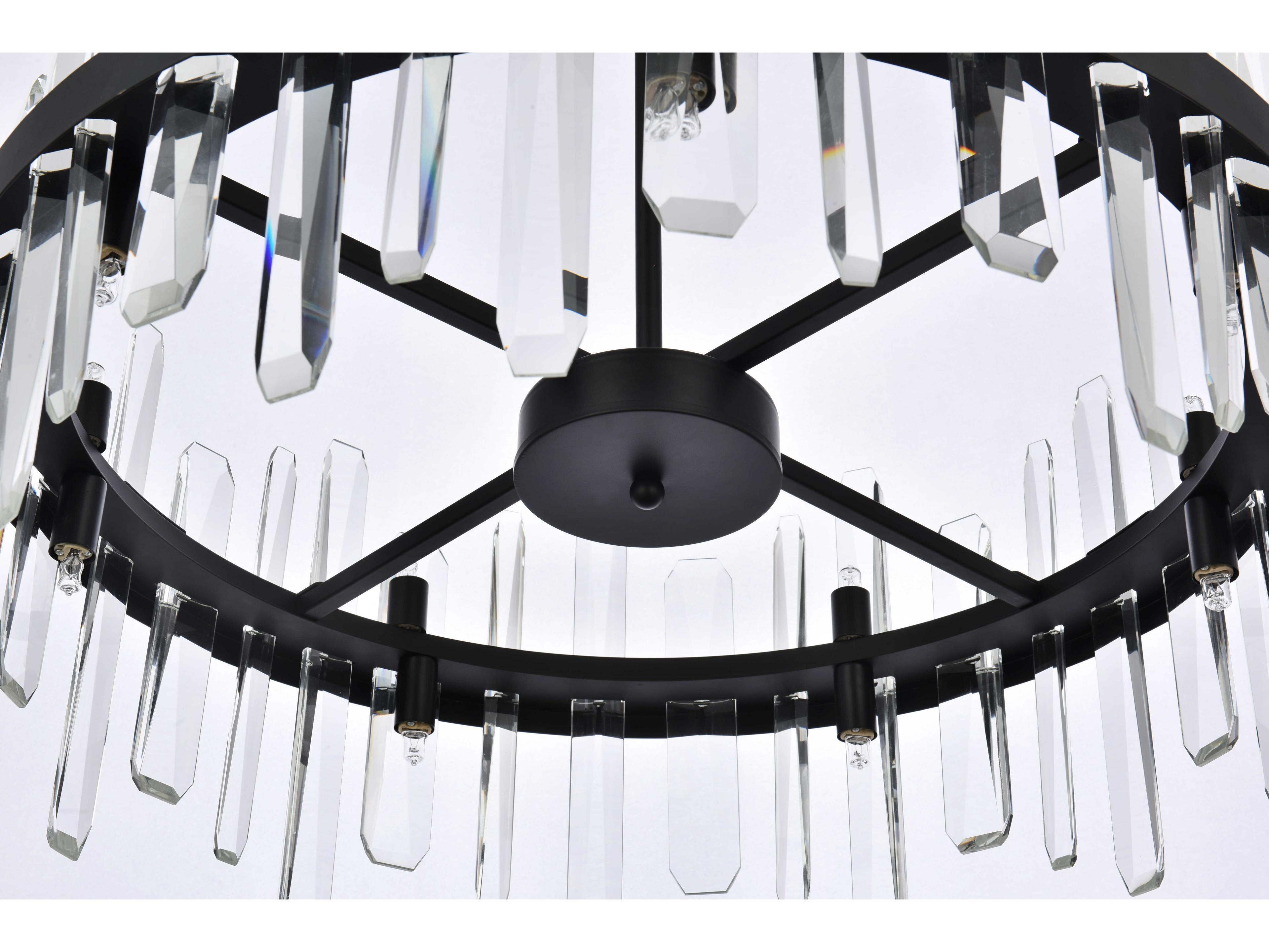 Elegant Lighting Serena 14-Light Black Crystal Linear Pendant