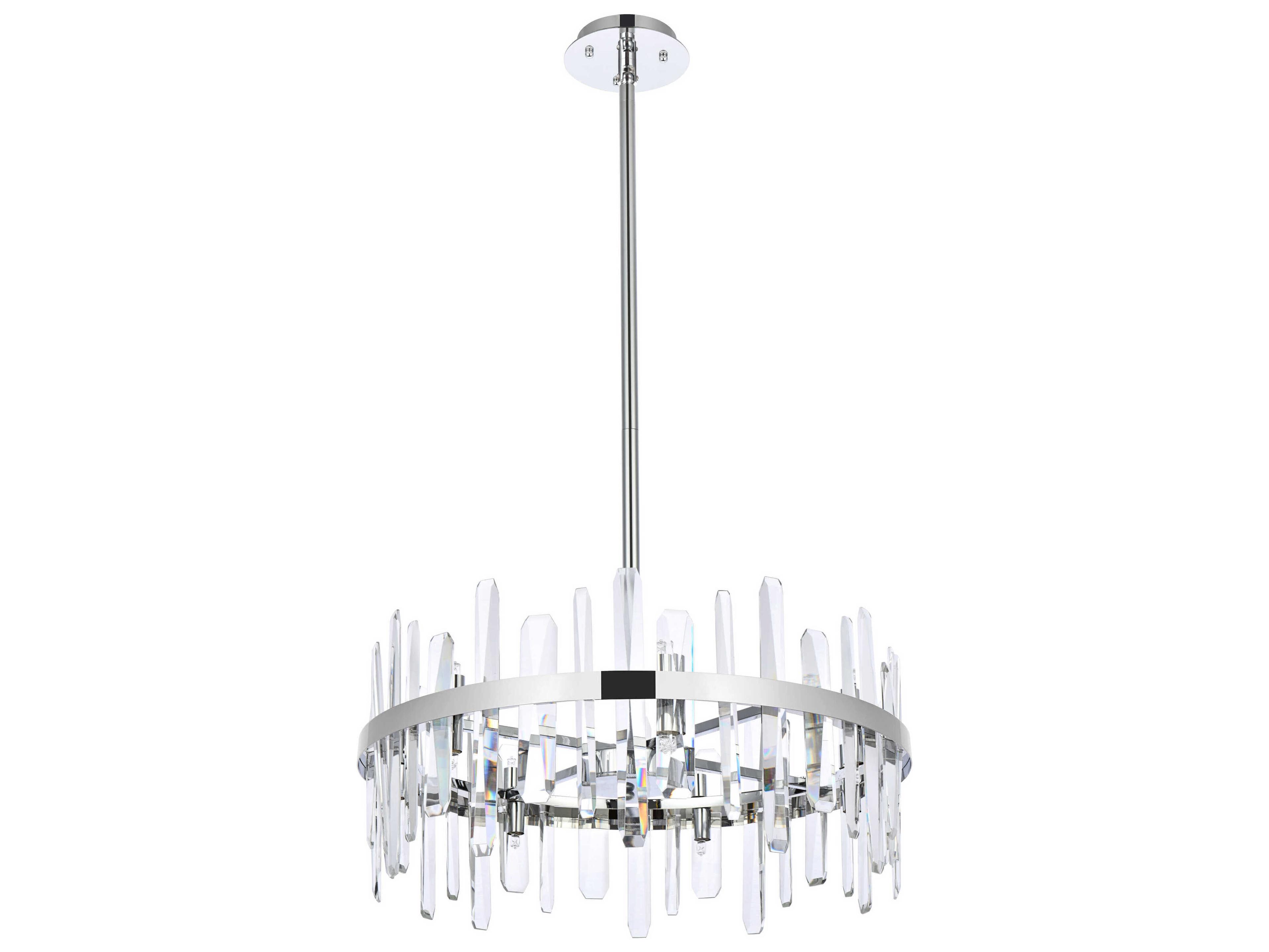 Elegant Lighting Serena 14-Light Chrome Crystal Linear Pendant