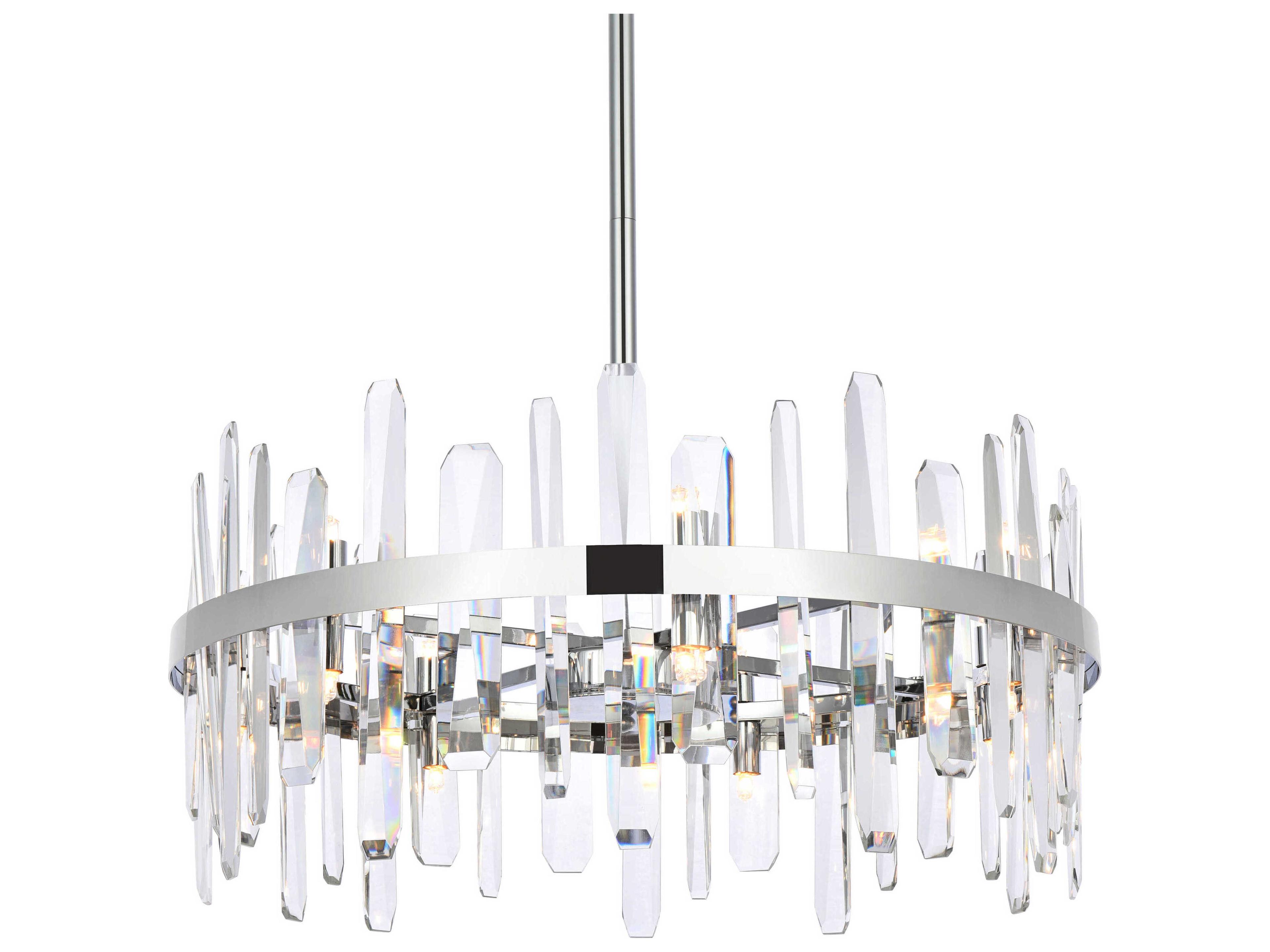 Elegant Lighting Serena 14-Light Chrome Crystal Linear Pendant