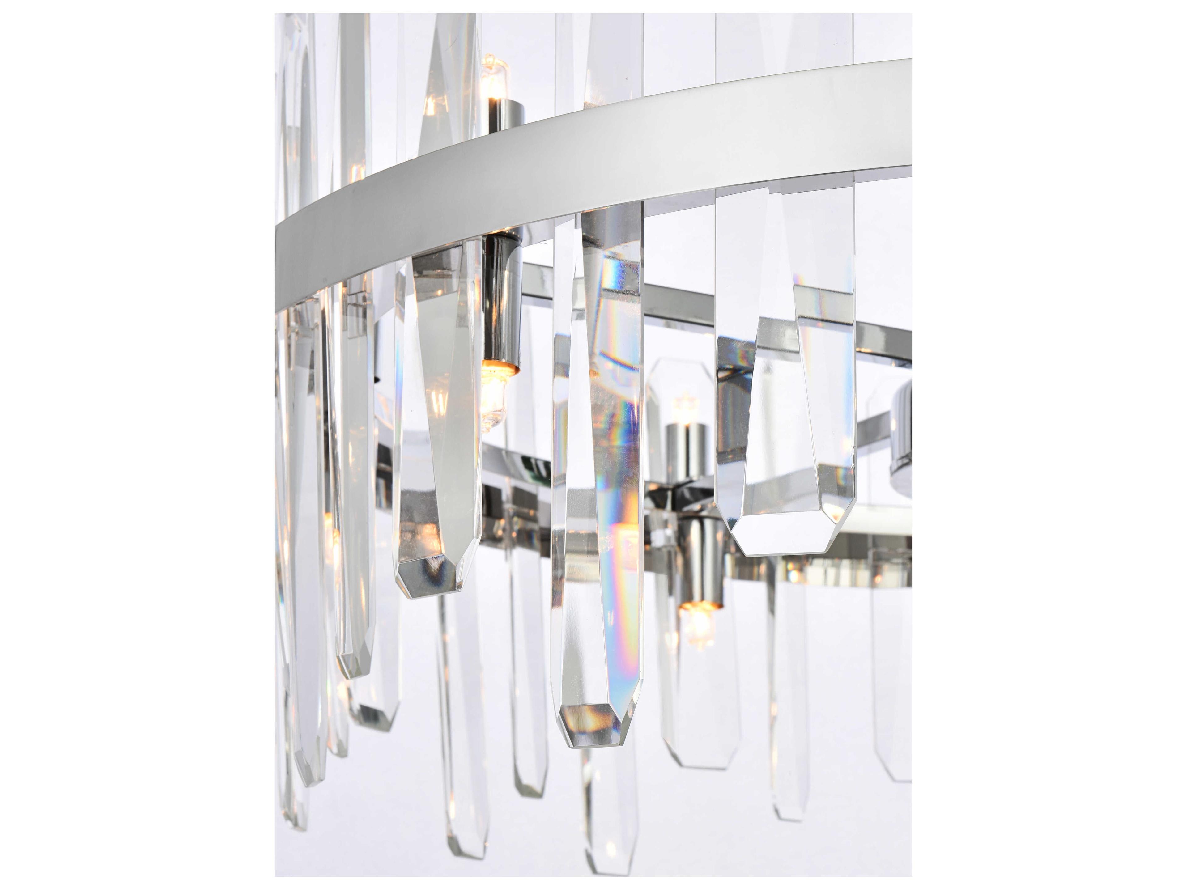 Elegant Lighting Serena 14-Light Chrome Crystal Linear Pendant