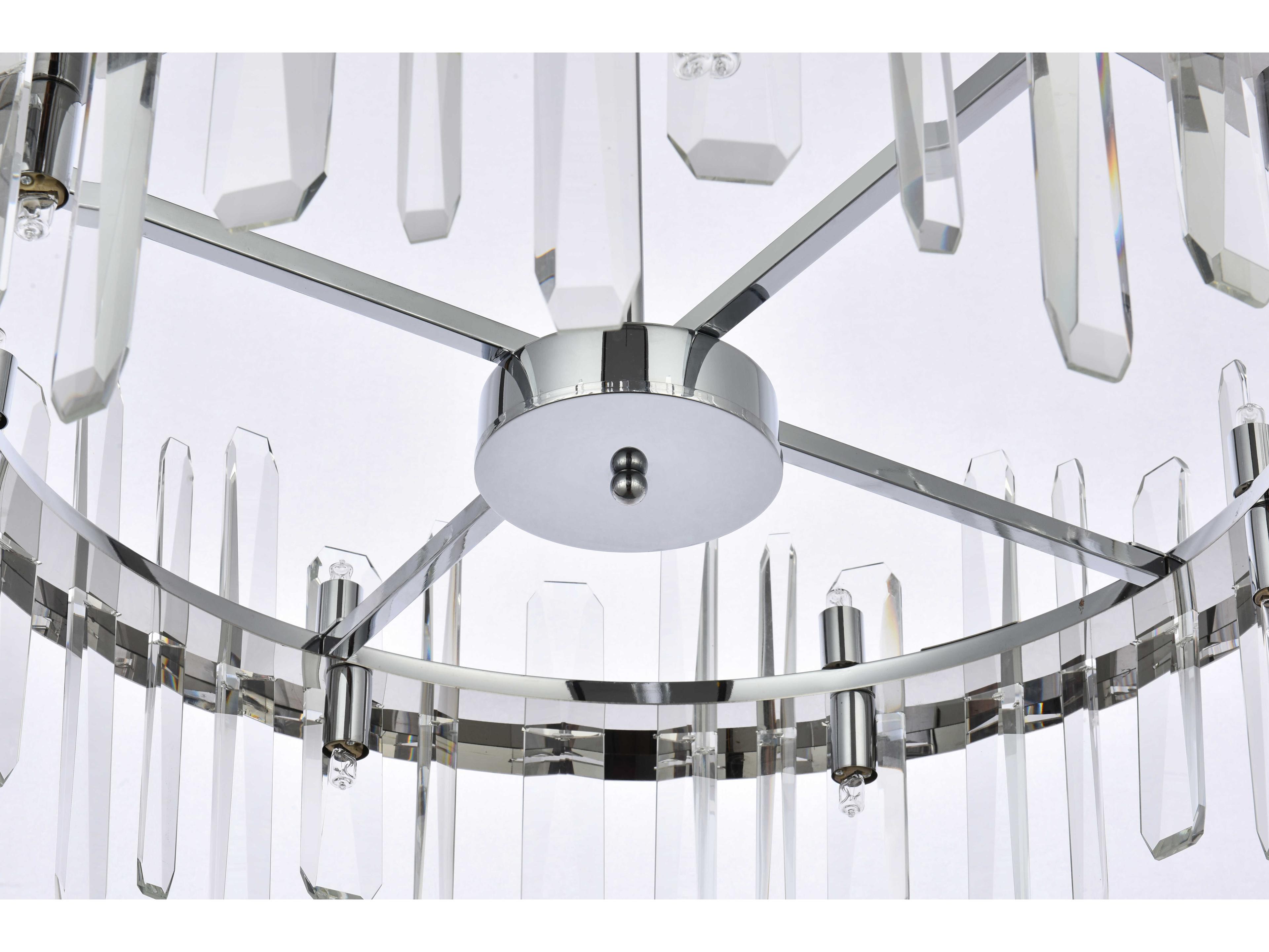 Elegant Lighting Serena 14-Light Chrome Crystal Linear Pendant