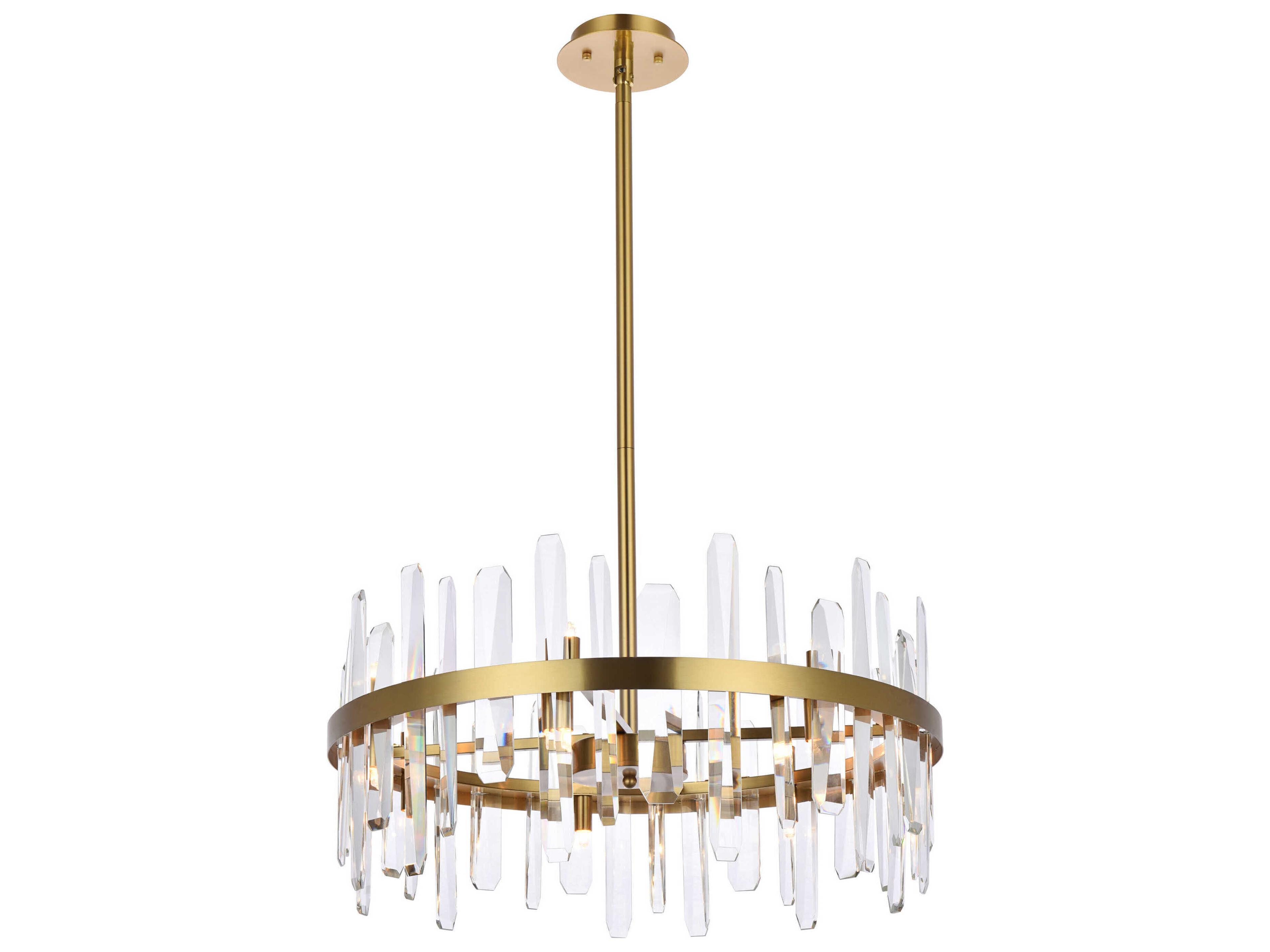 Serena 14-Light Satin Gold Crystal Linear Pendant