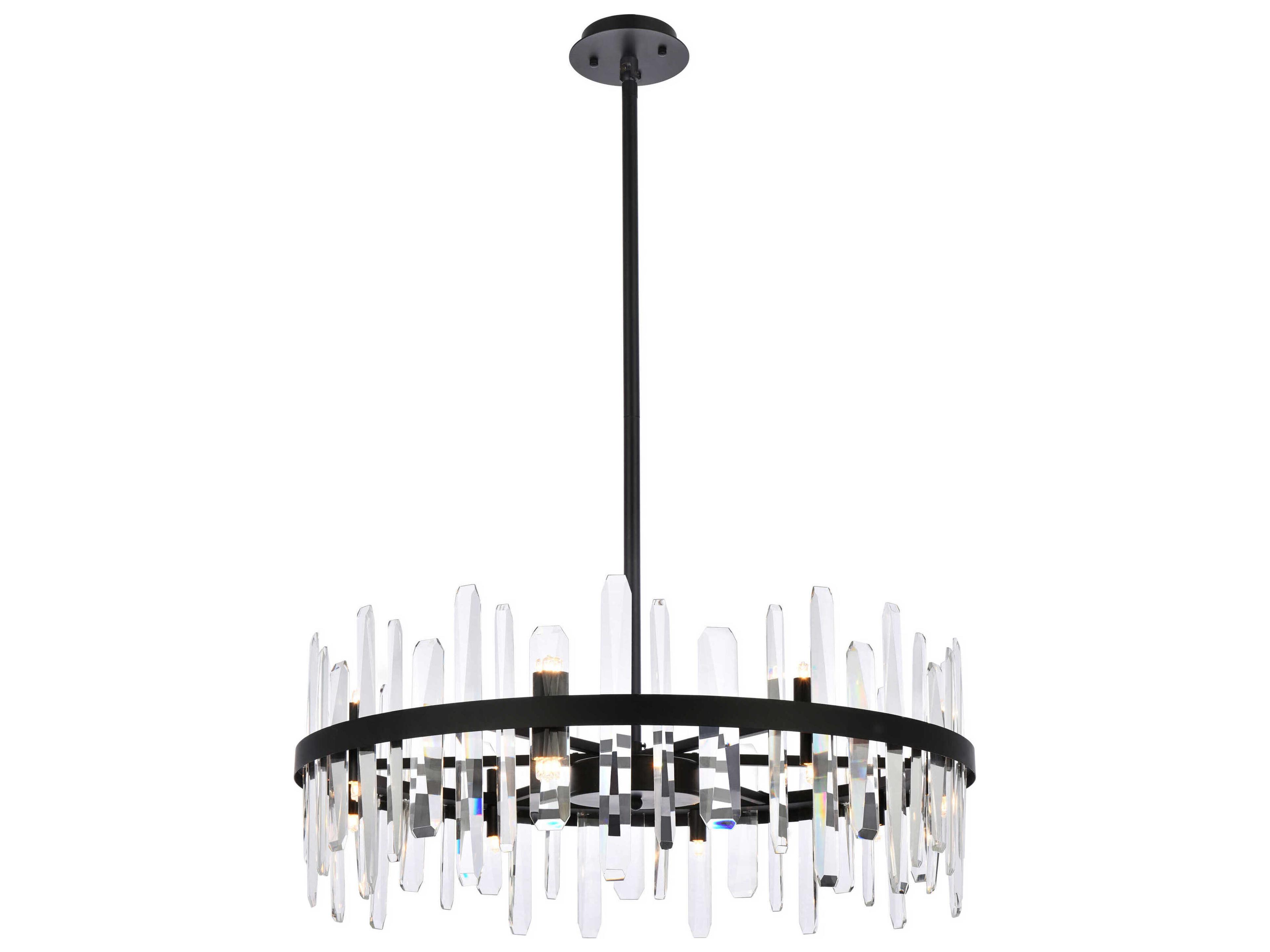 Serena 16-Light6-Light Black Crystal Linear Pendant