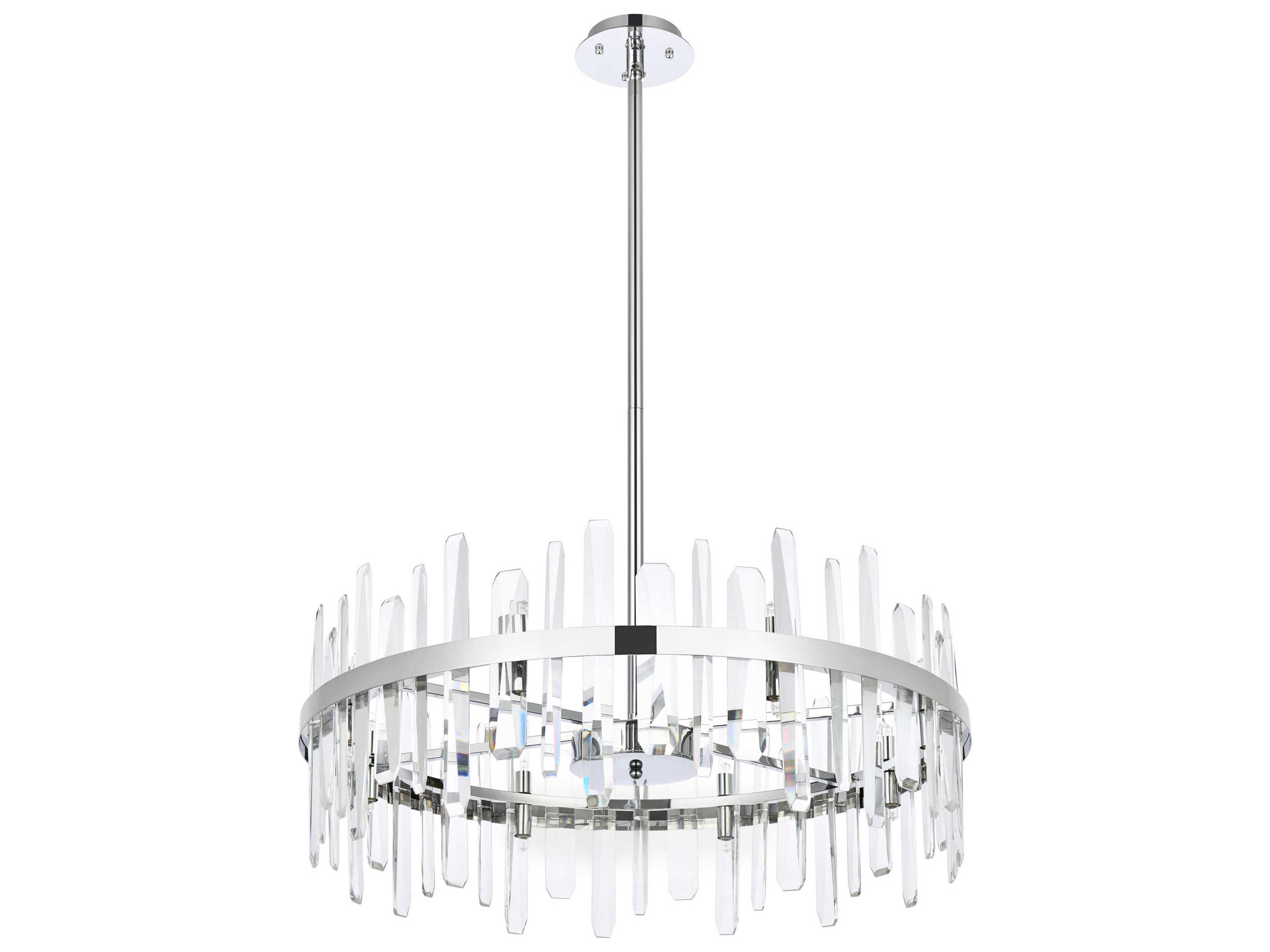 Elegant Lighting Serena 16-Light6-Light Chrome Crystal Linear Pendant