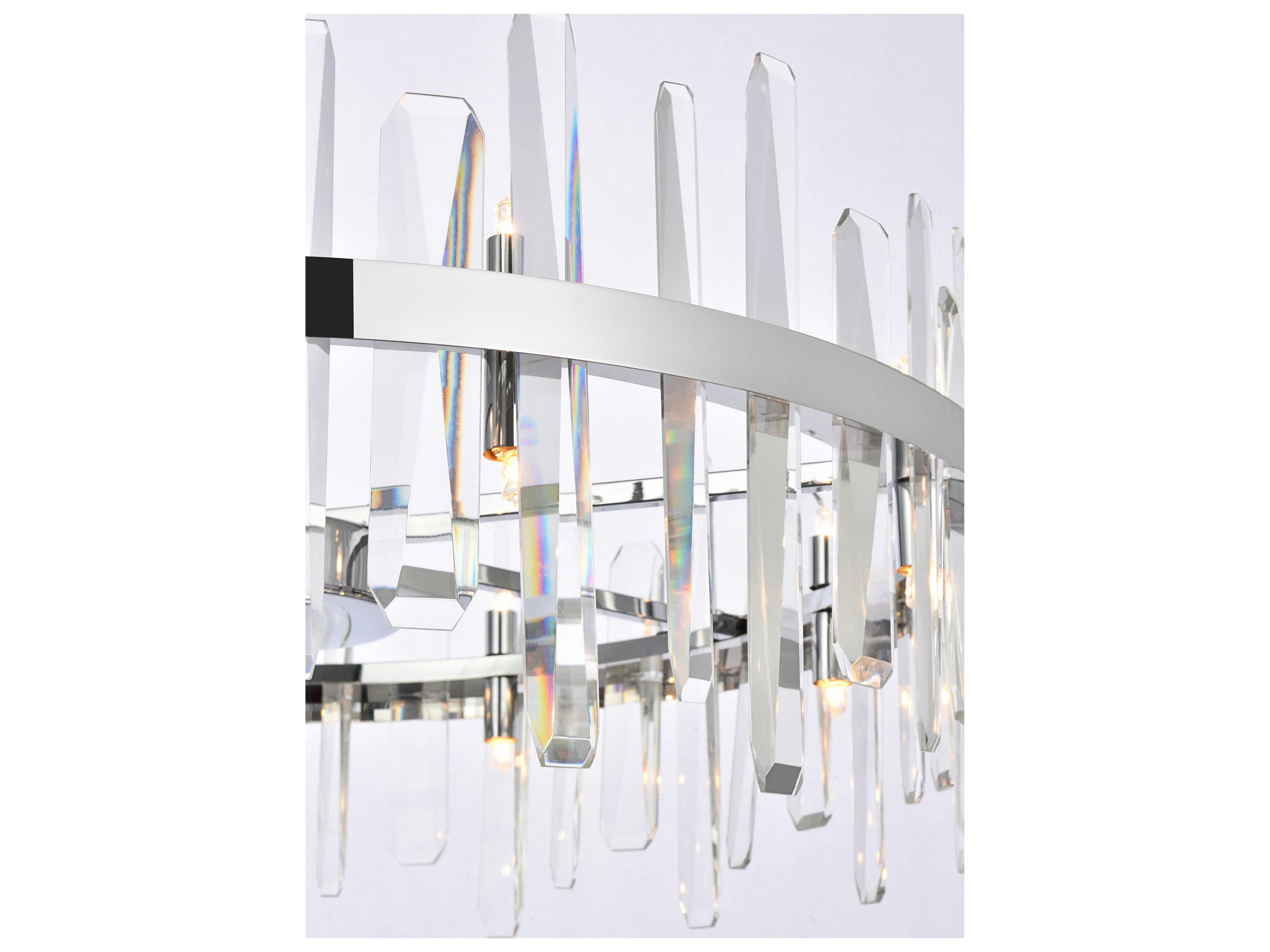 Elegant Lighting Serena 16-Light6-Light Chrome Crystal Linear Pendant