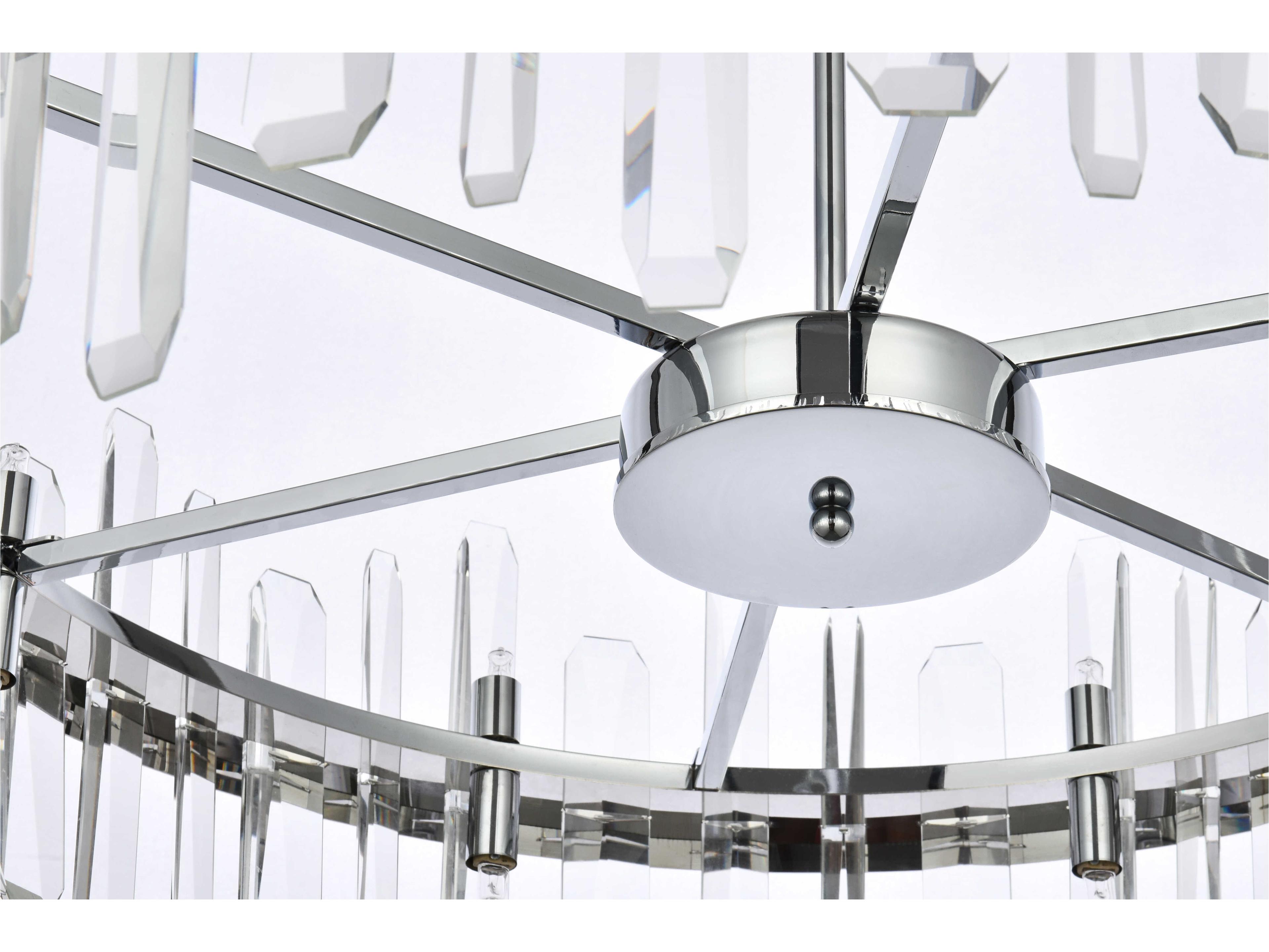 Elegant Lighting Serena 16-Light6-Light Chrome Crystal Linear Pendant