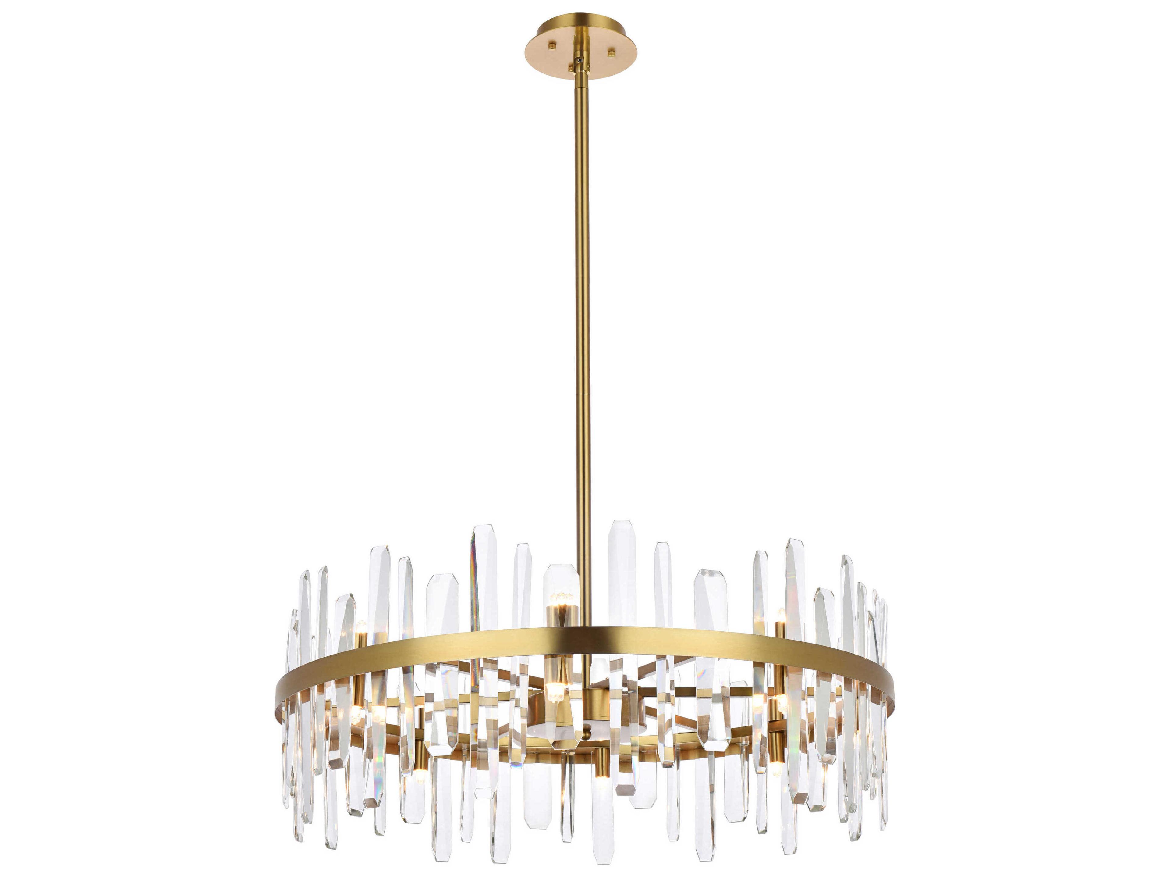 Serena 16-Light6-Light Satin Gold Crystal Linear Pendant