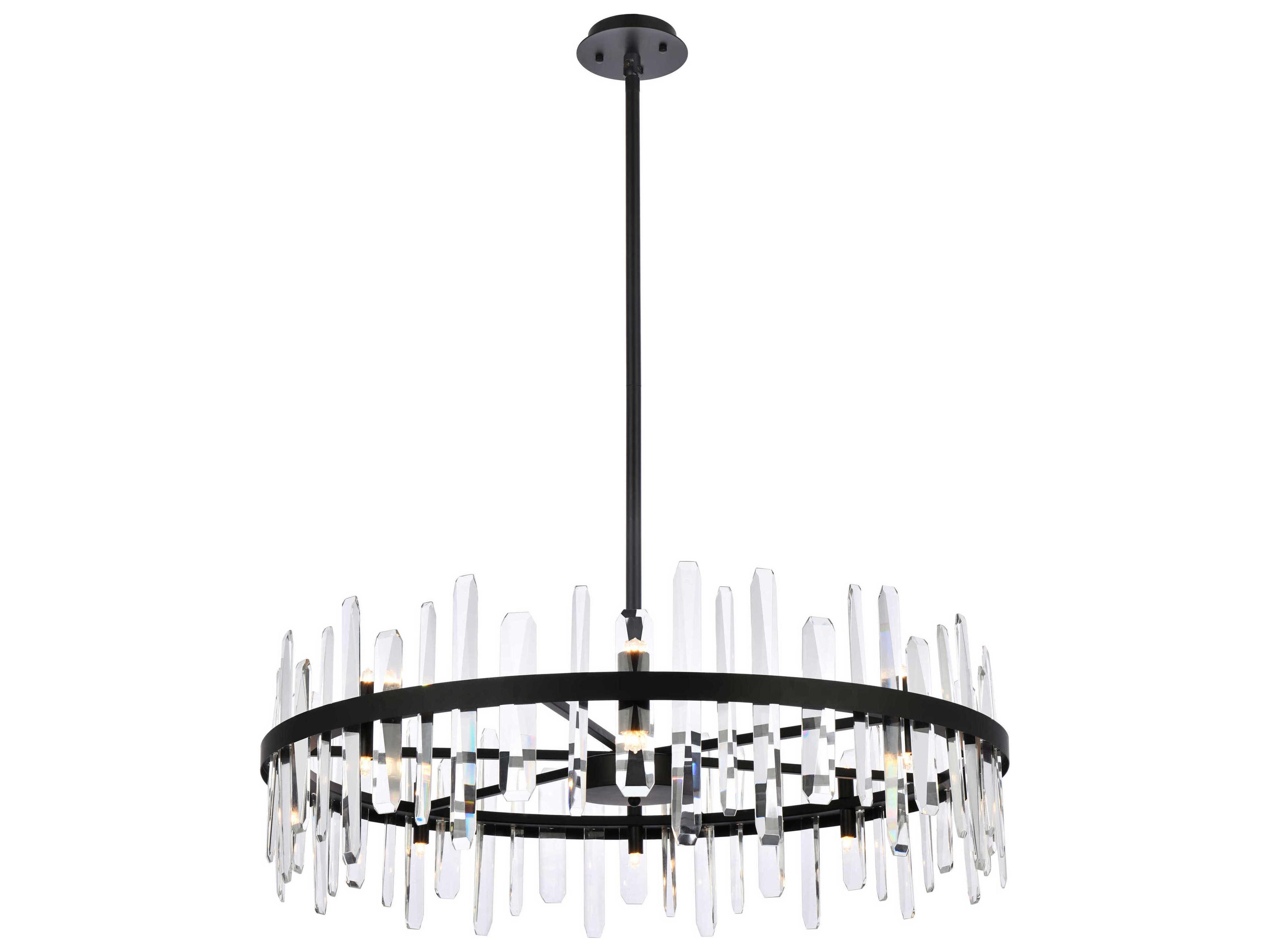 Serena 16-Light6-Light Black Crystal Linear Pendant