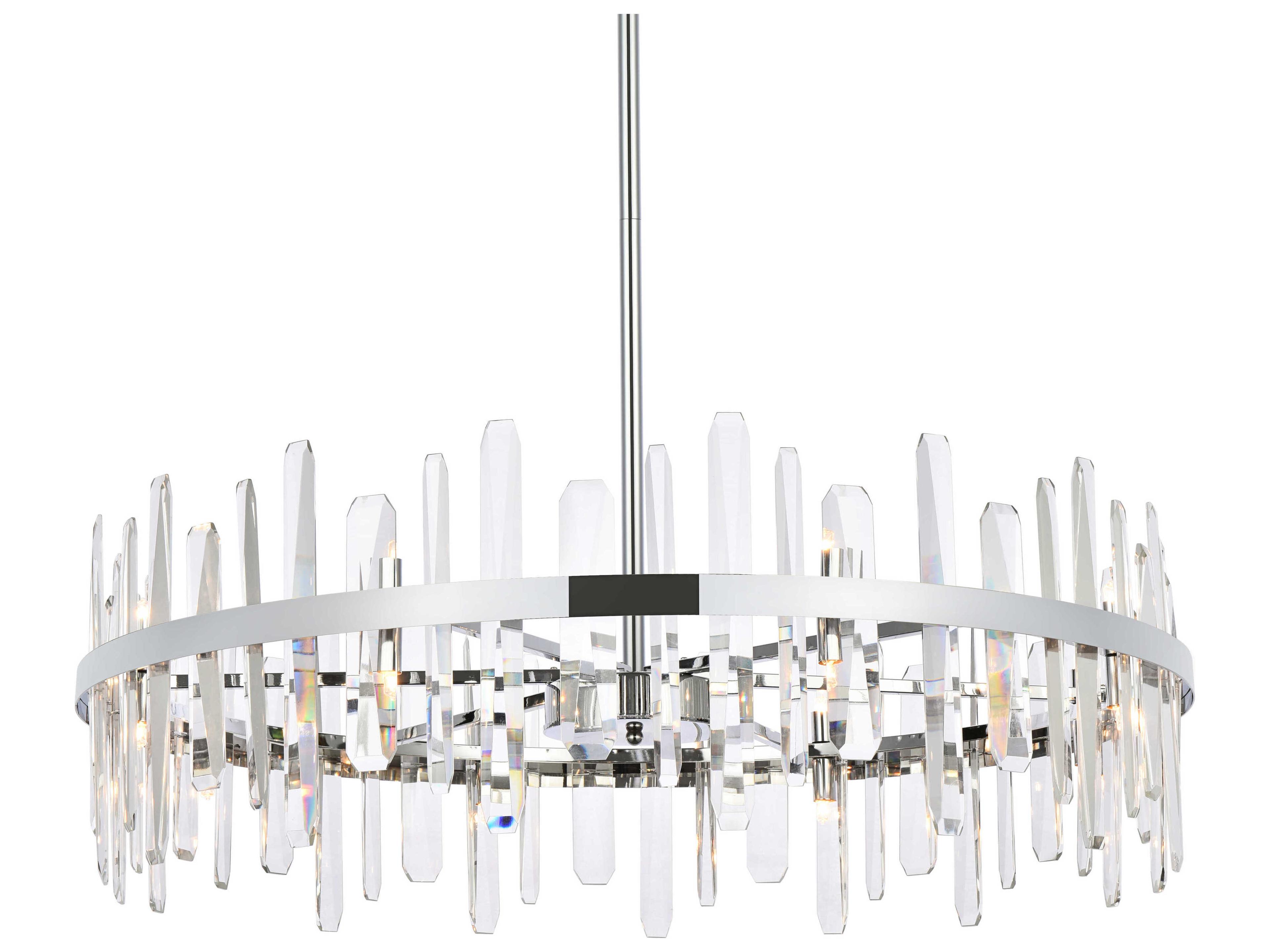 Elegant Lighting Serena 16-Light6-Light Chrome Crystal Linear Pendant