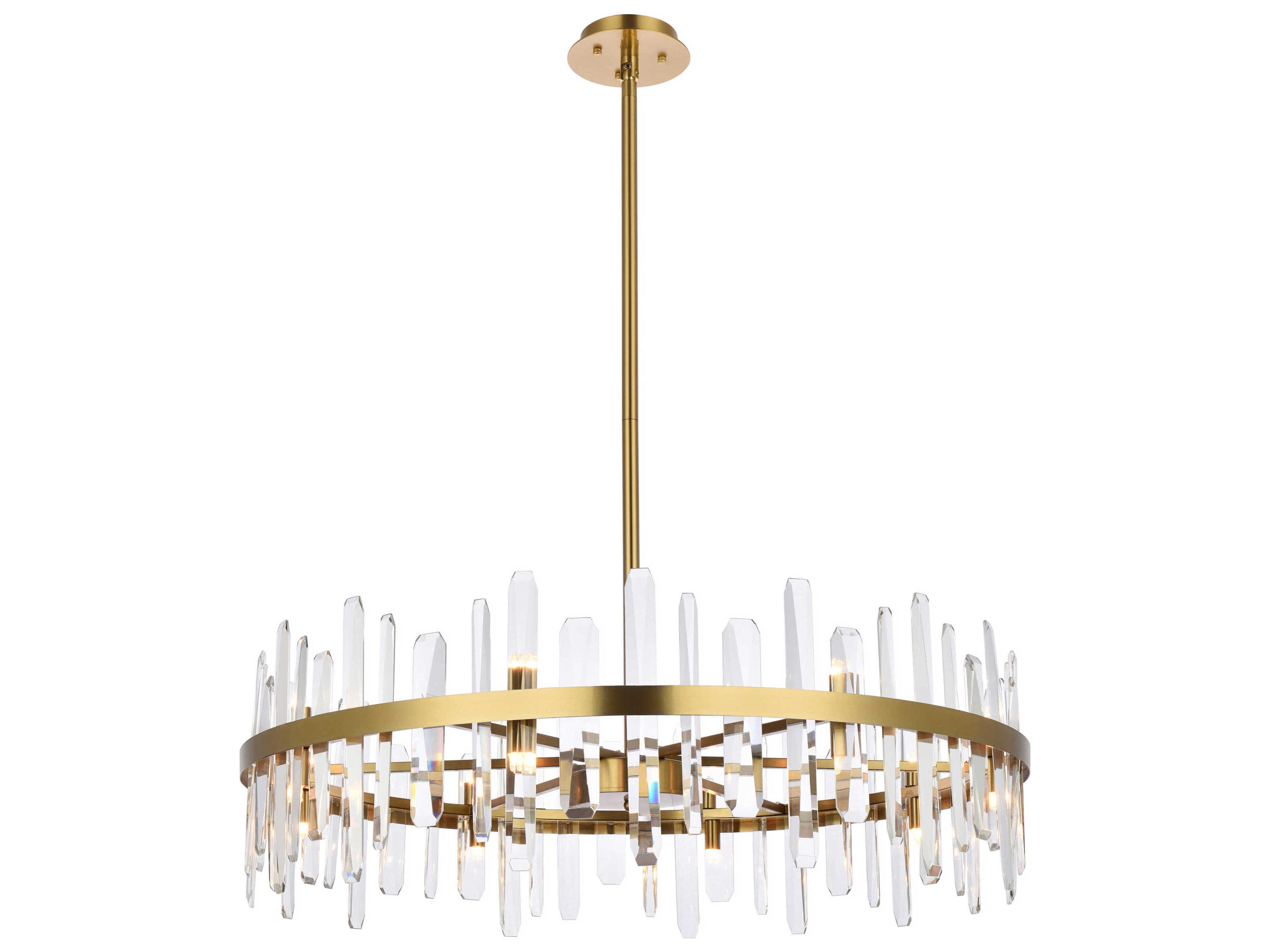 Serena 16-Light6-Light Satin Gold Crystal Linear Pendant
