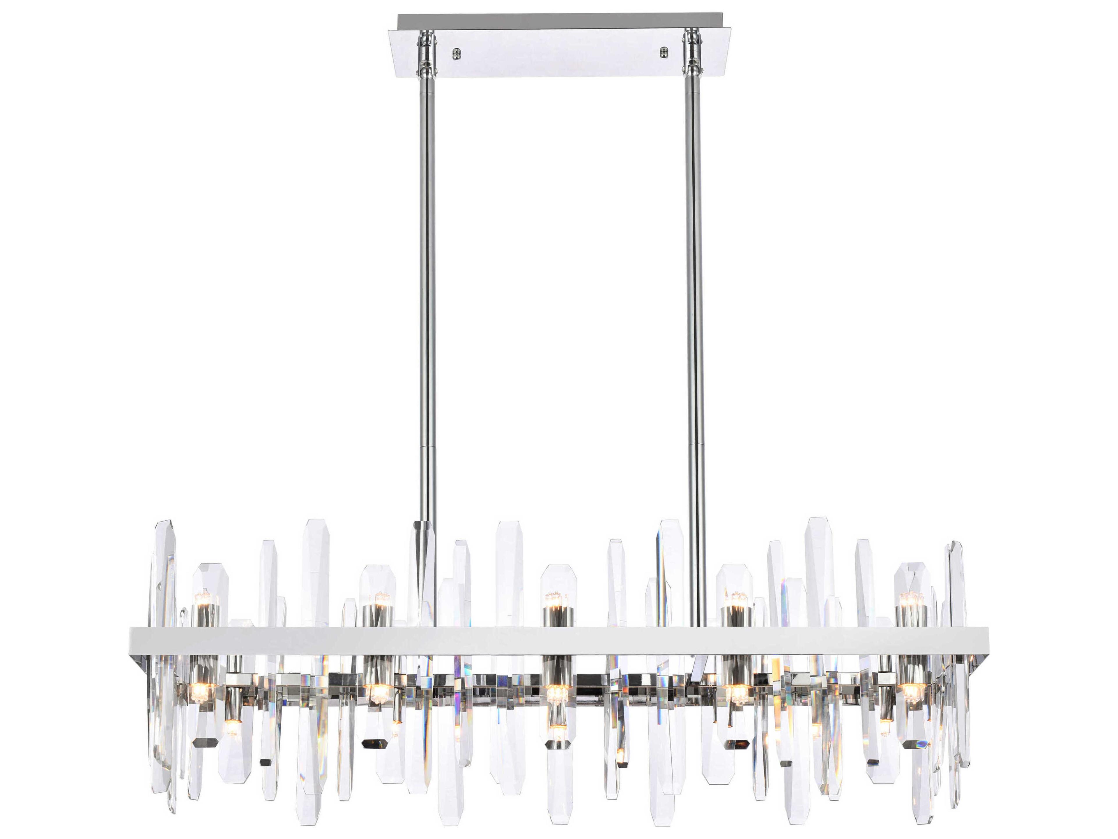 Serena 20-Light Chrome Crystal Linear Island Pendant