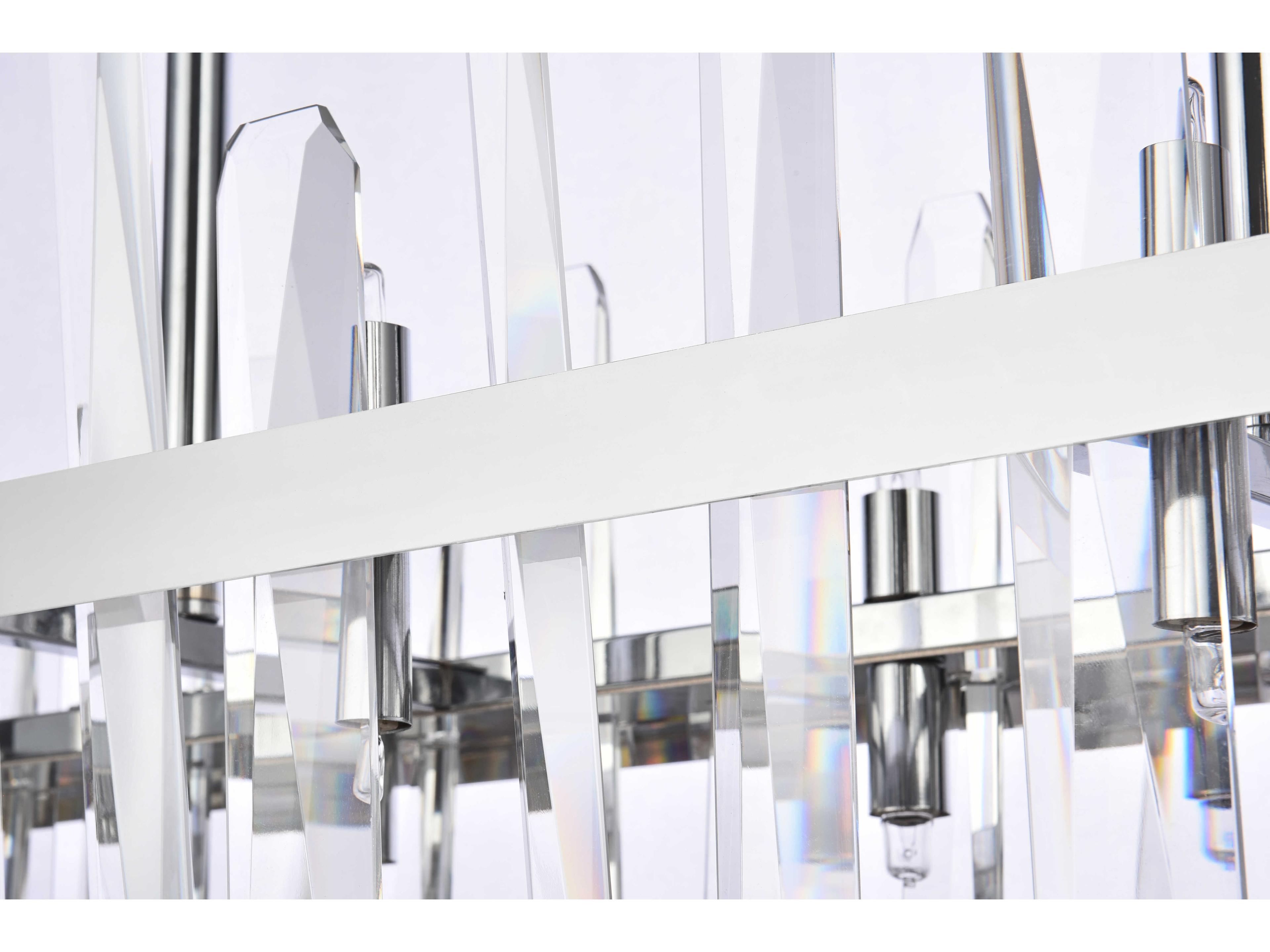 Elegant Lighting Serena 20-Light Chrome Crystal Linear Island Pendant