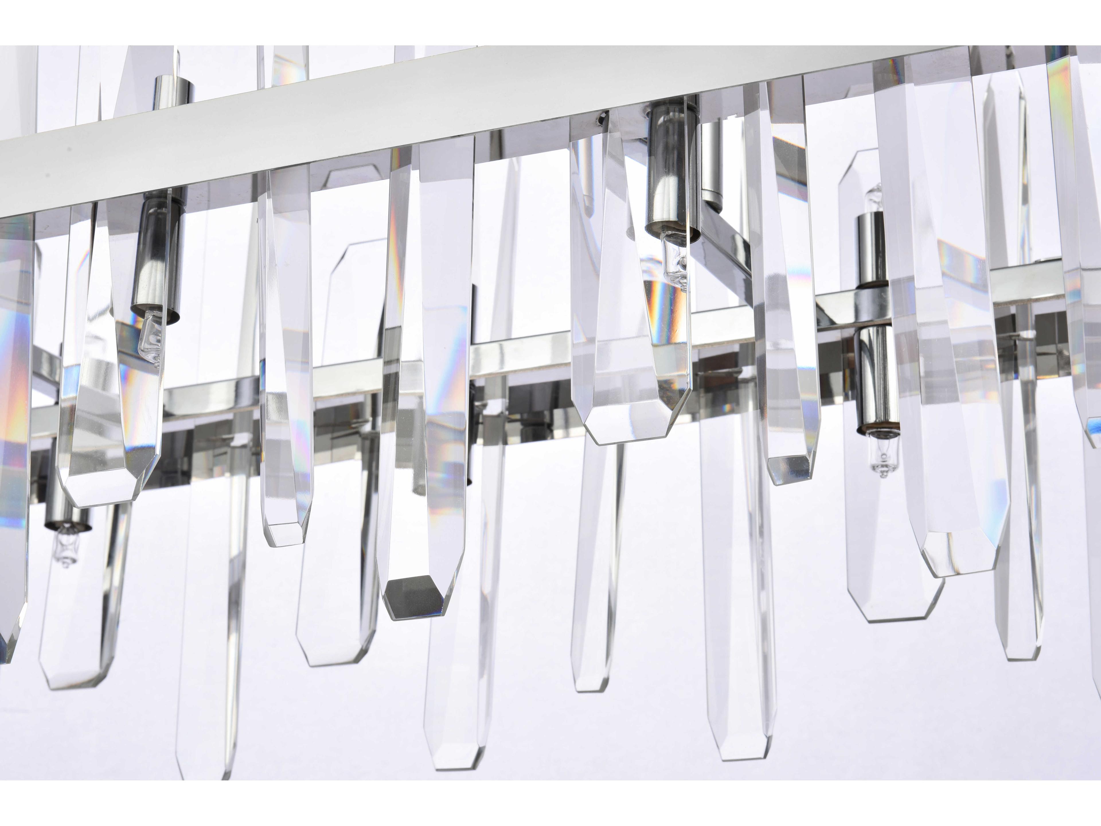 Elegant Lighting Serena 20-Light Chrome Crystal Linear Island Pendant