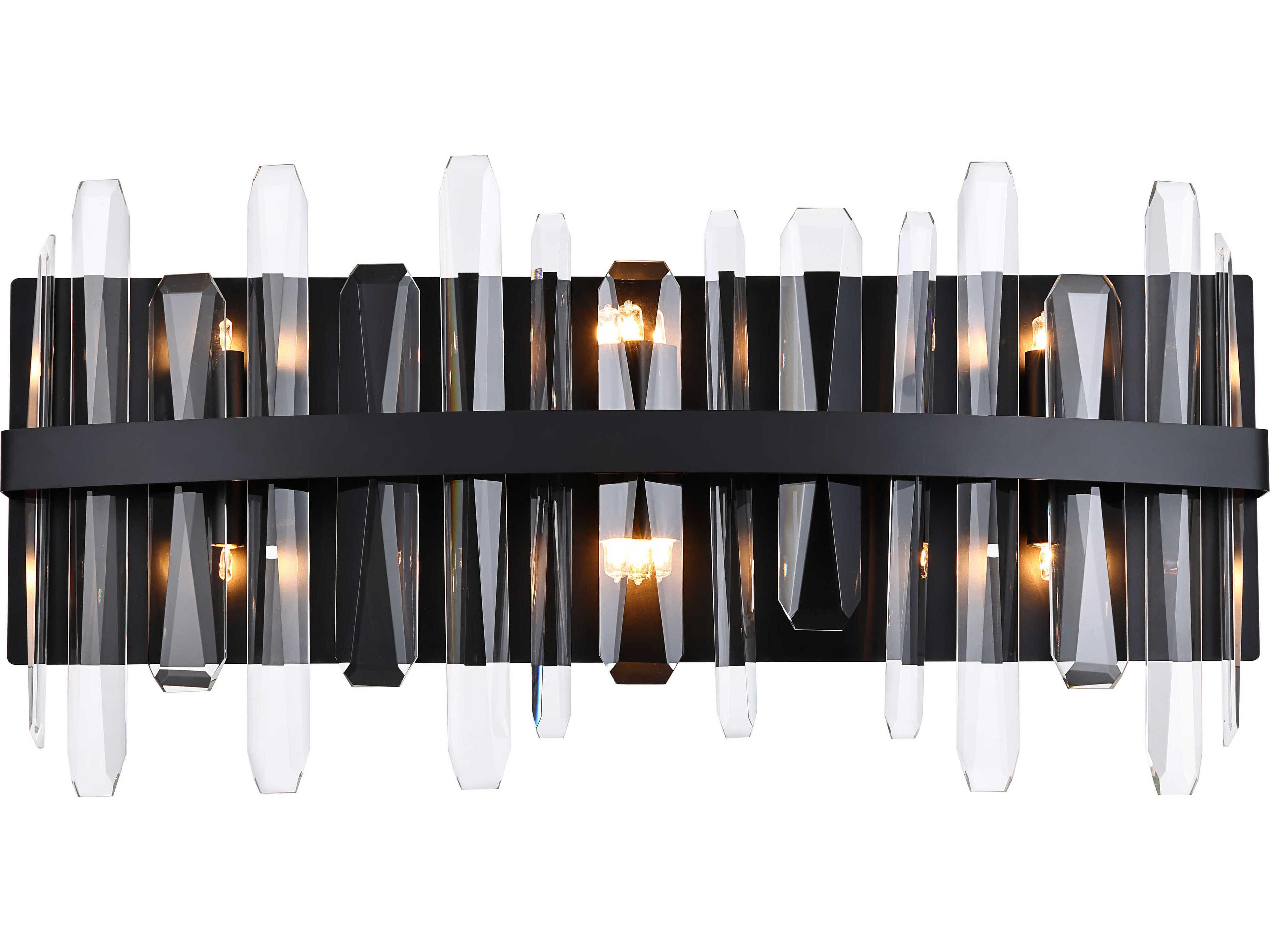 Serena 6-Light Black Crystal Vanity Light