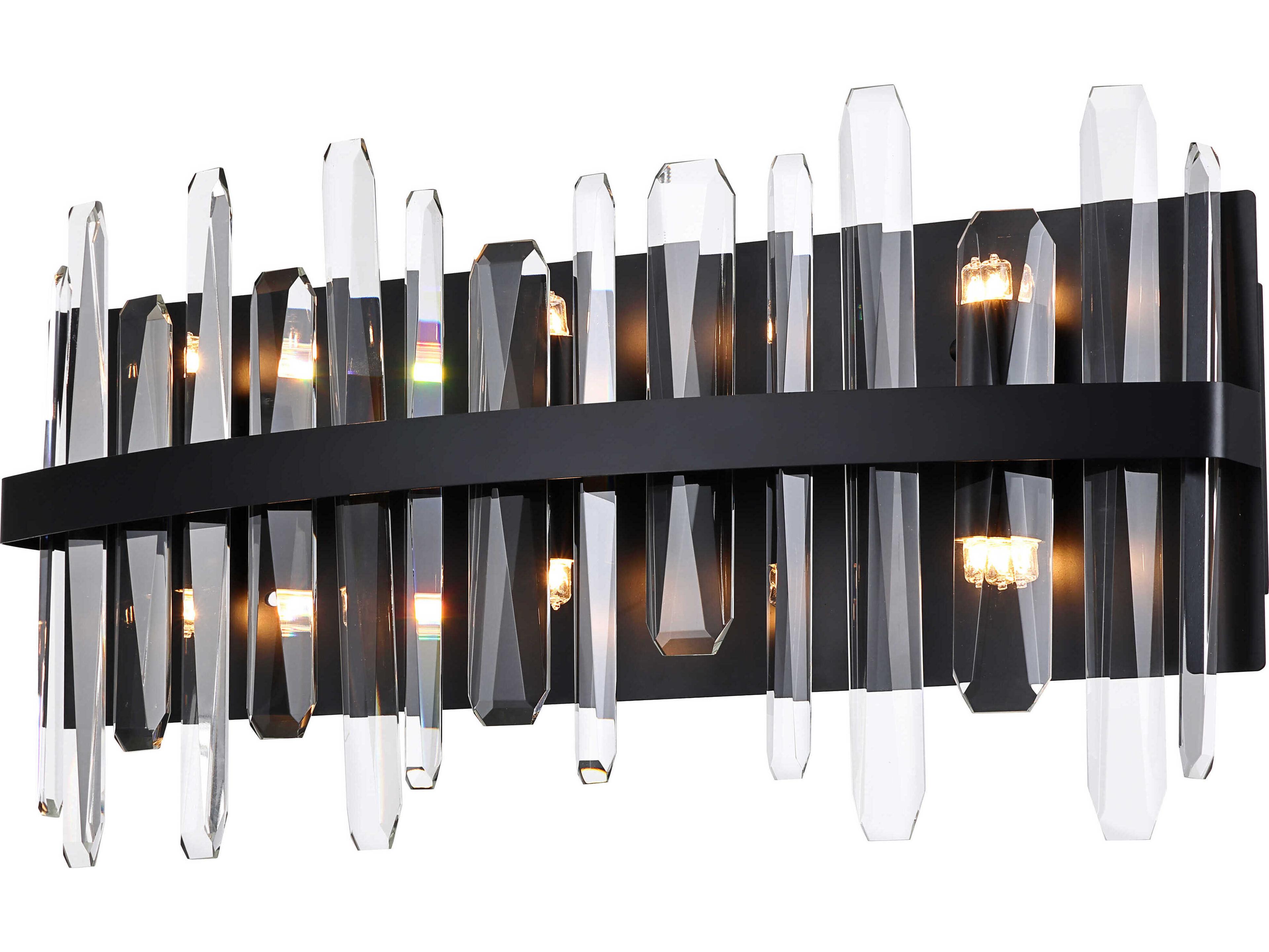 Elegant Lighting Serena 6-Light Black Crystal Vanity Light