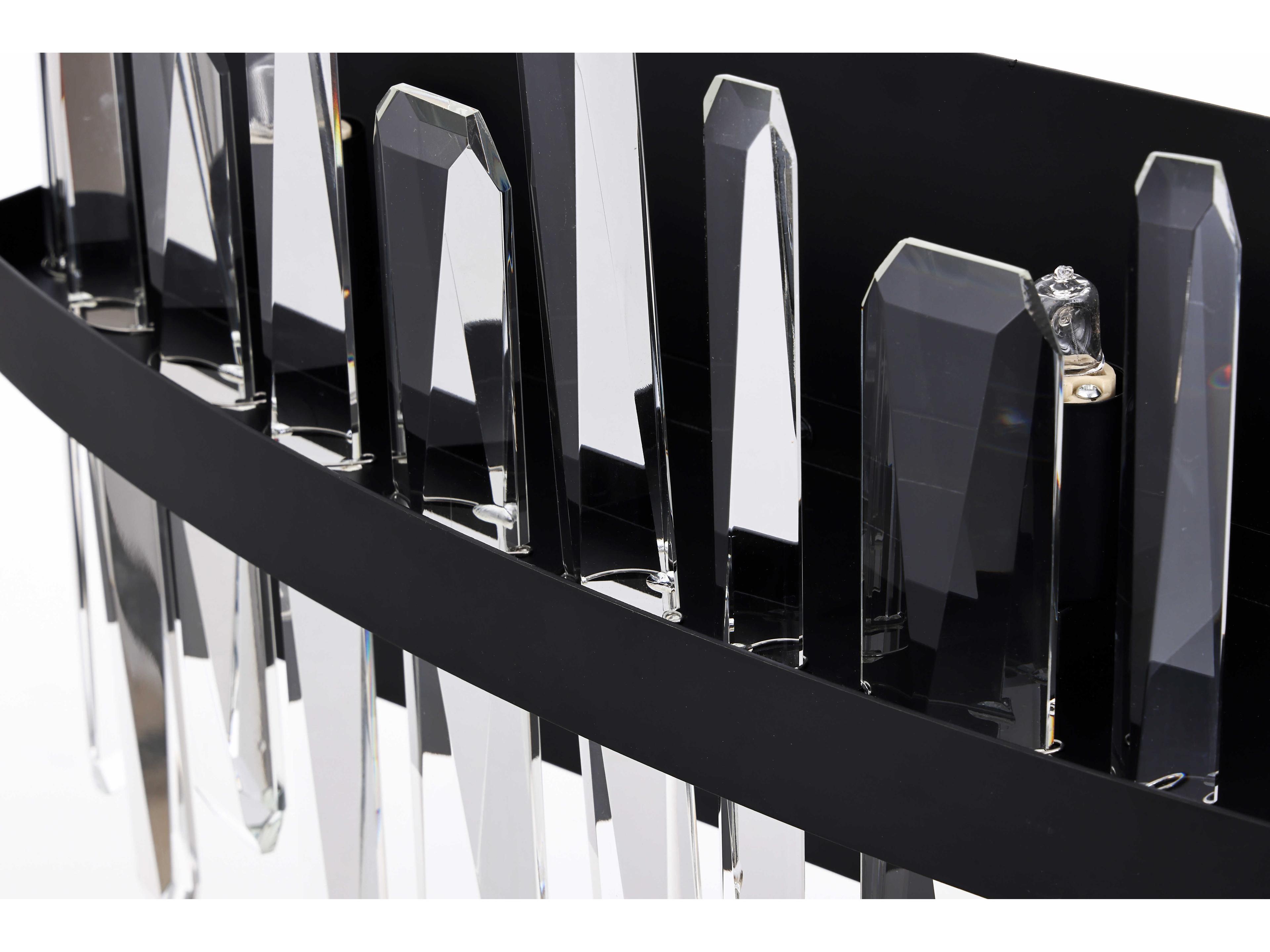 Elegant Lighting Serena 6-Light Black Crystal Vanity Light