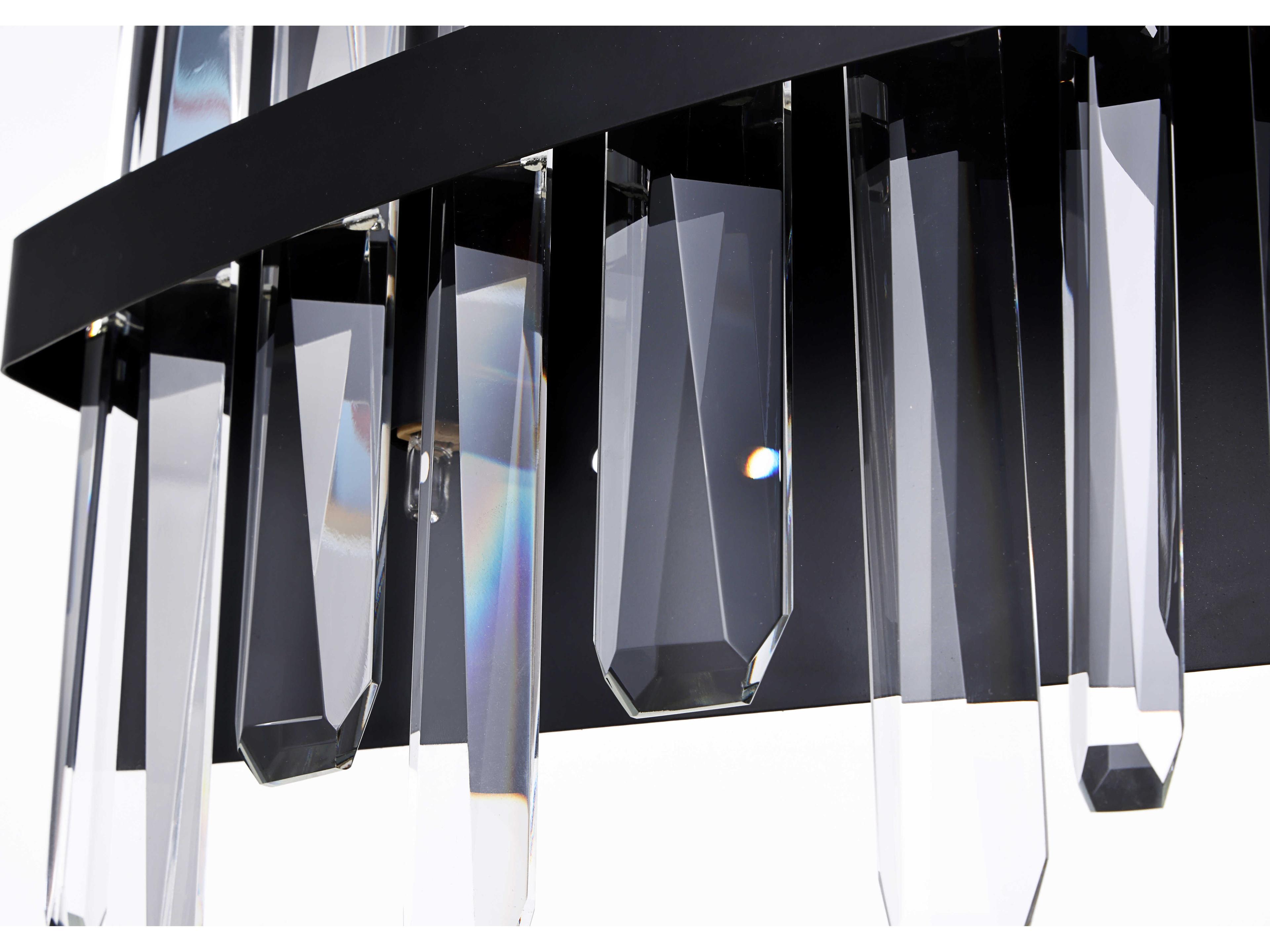 Elegant Lighting Serena 6-Light Black Crystal Vanity Light