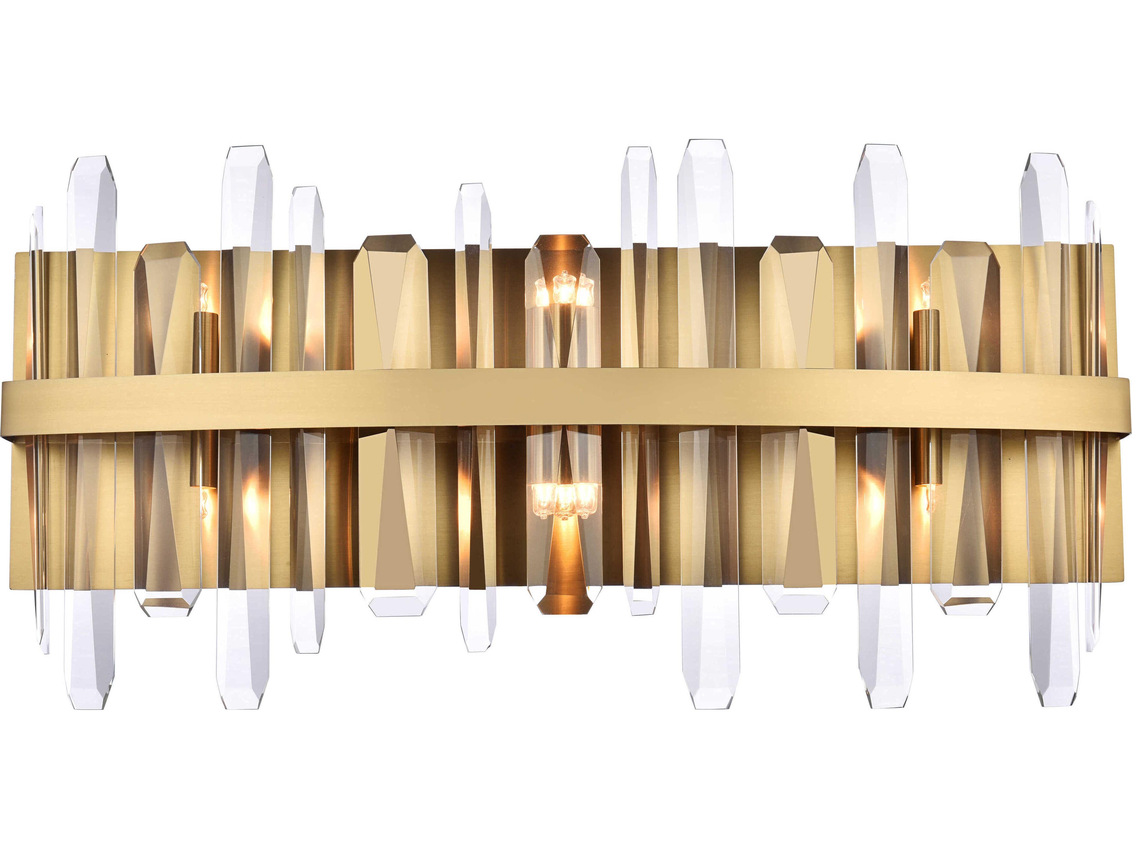 Serena 6-Light Satin Gold Crystal Vanity Light