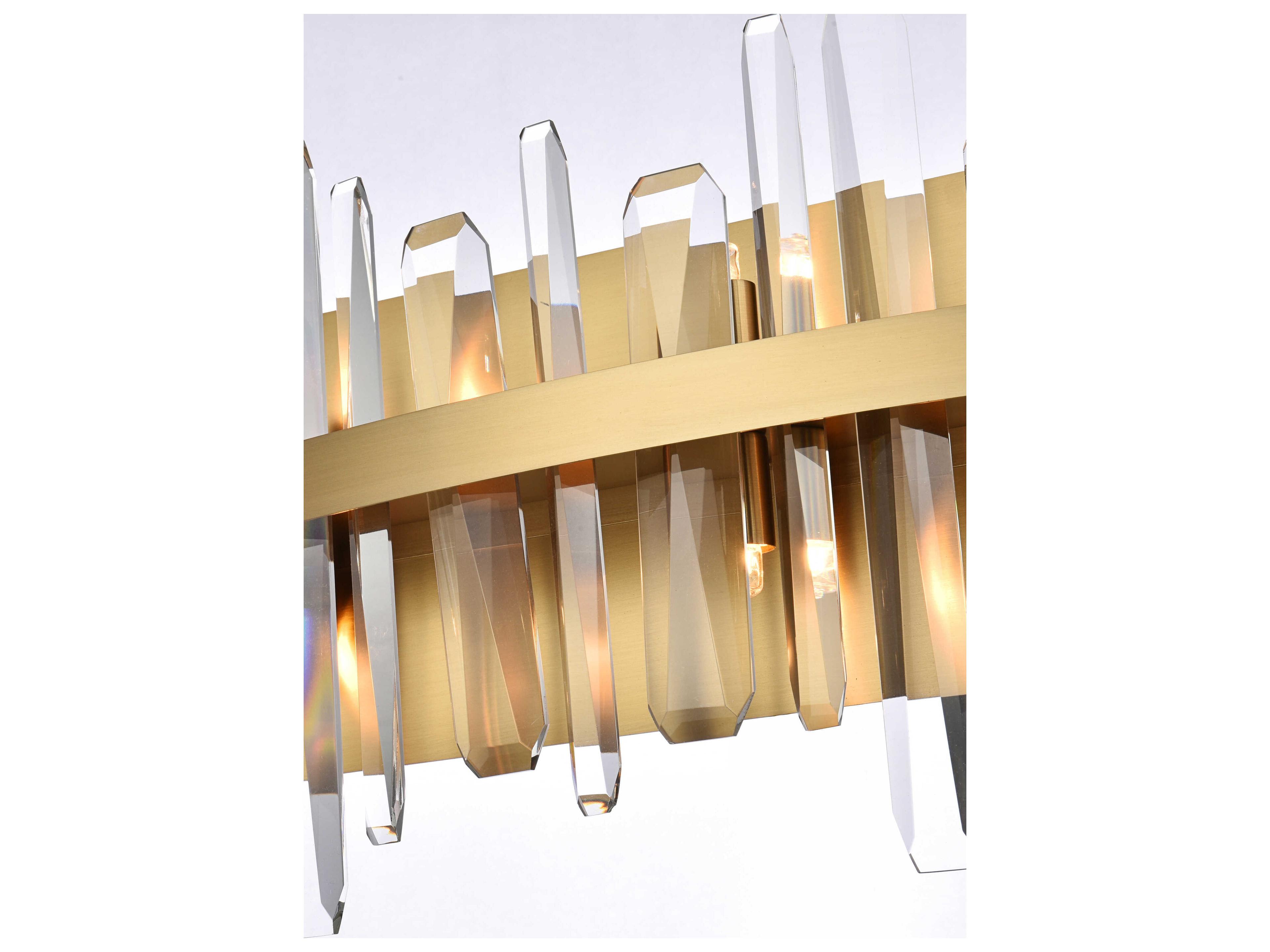 Elegant Lighting Serena 6-Light Satin Gold Crystal Vanity Light