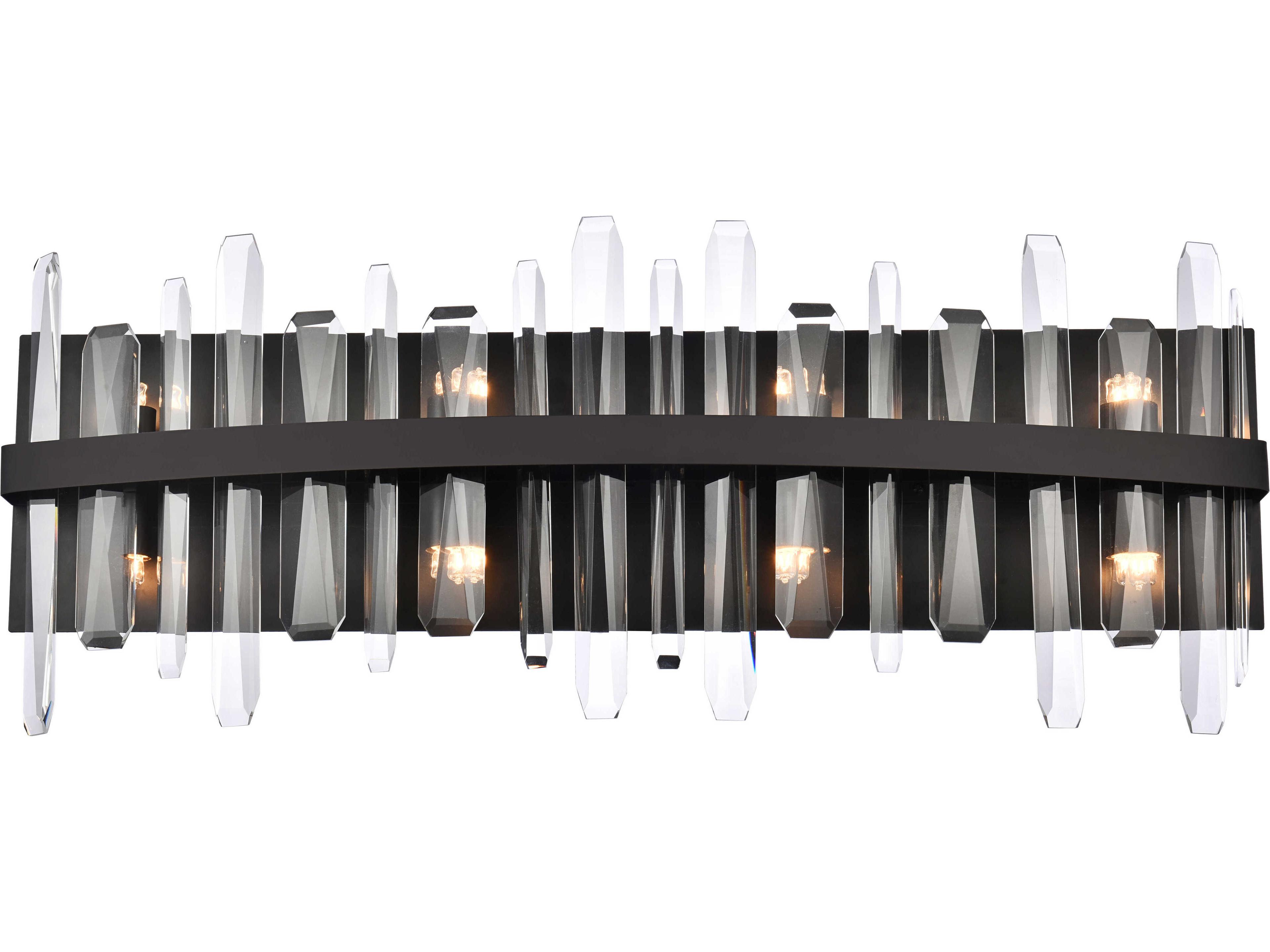 Serena 8-Light Black Crystal Vanity Light