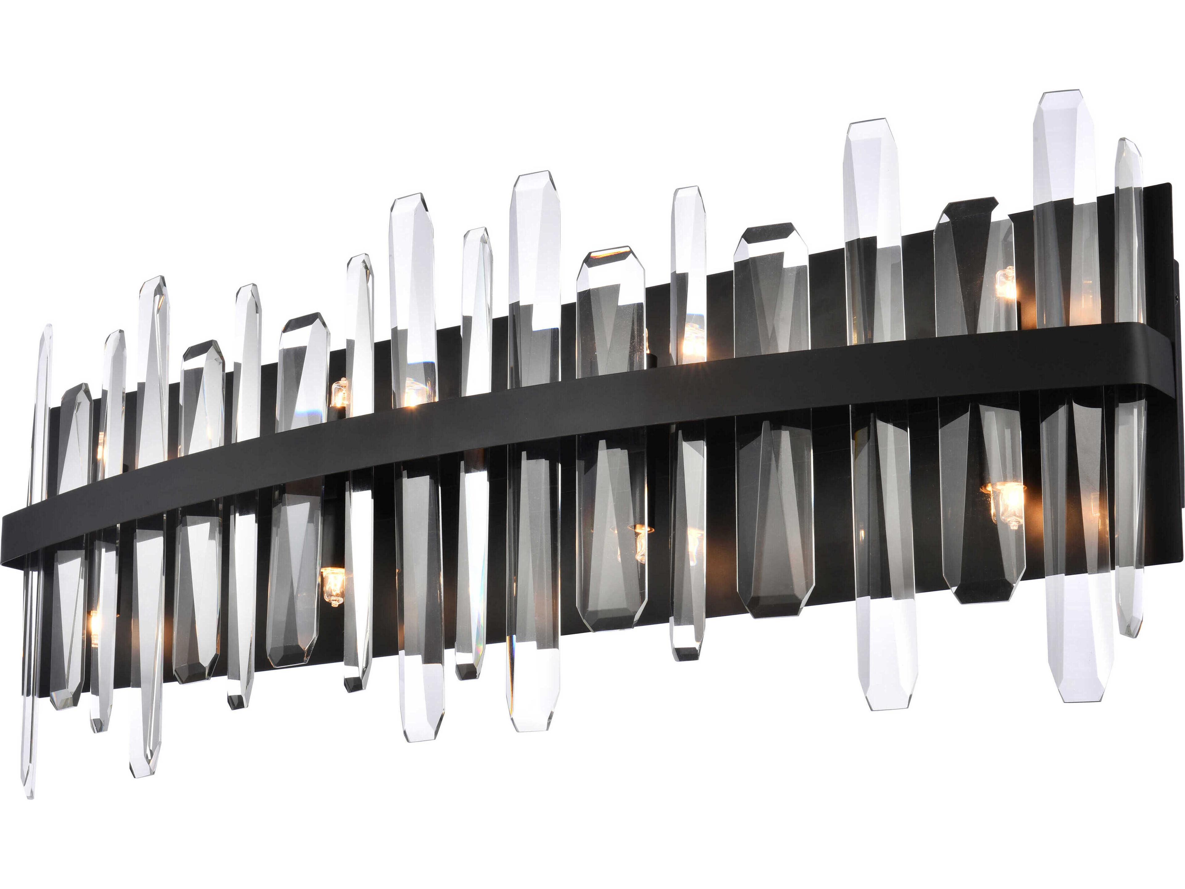 Elegant Lighting Serena 8-Light Black Crystal Vanity Light