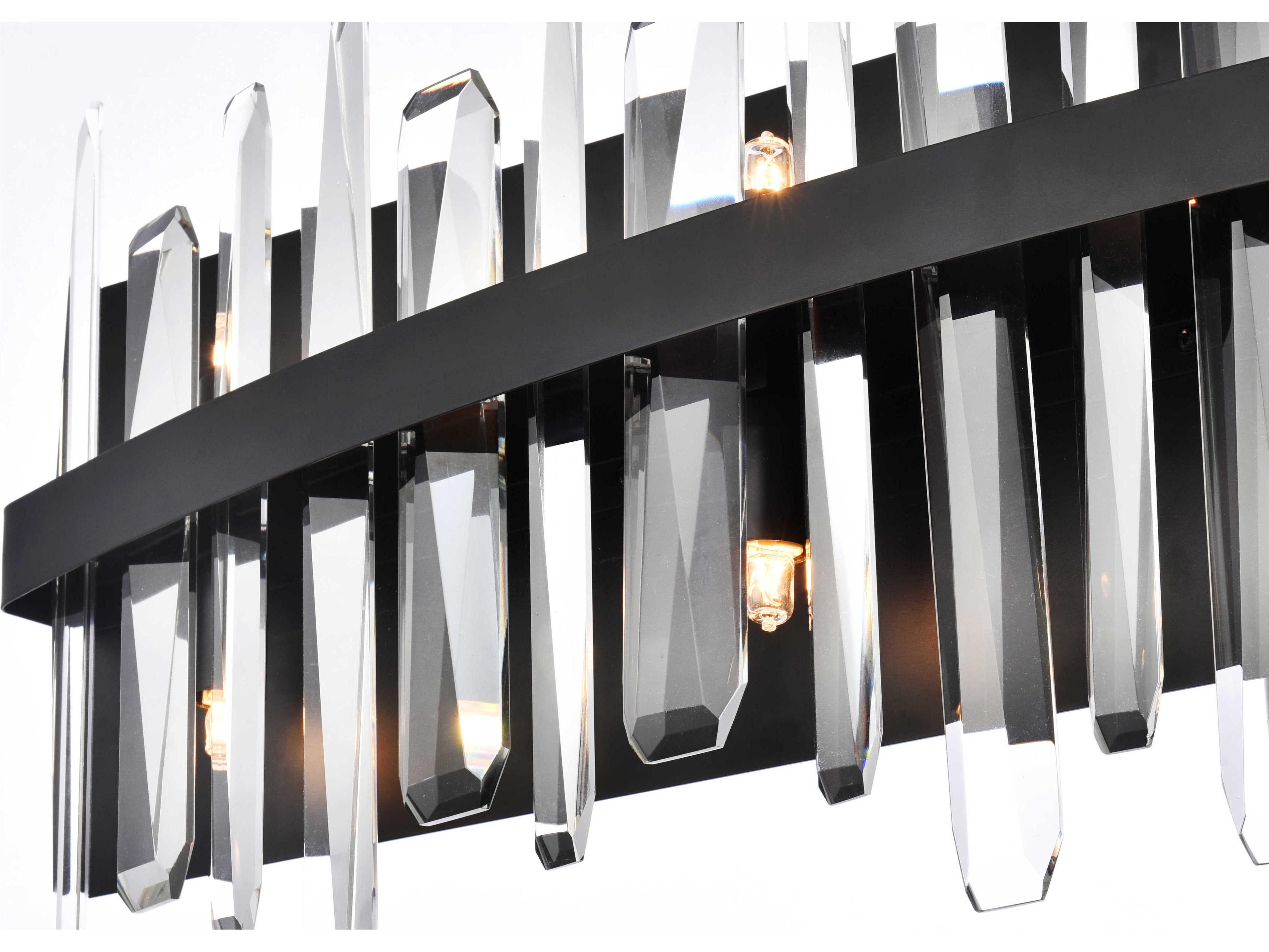 Elegant Lighting Serena 8-Light Black Crystal Vanity Light