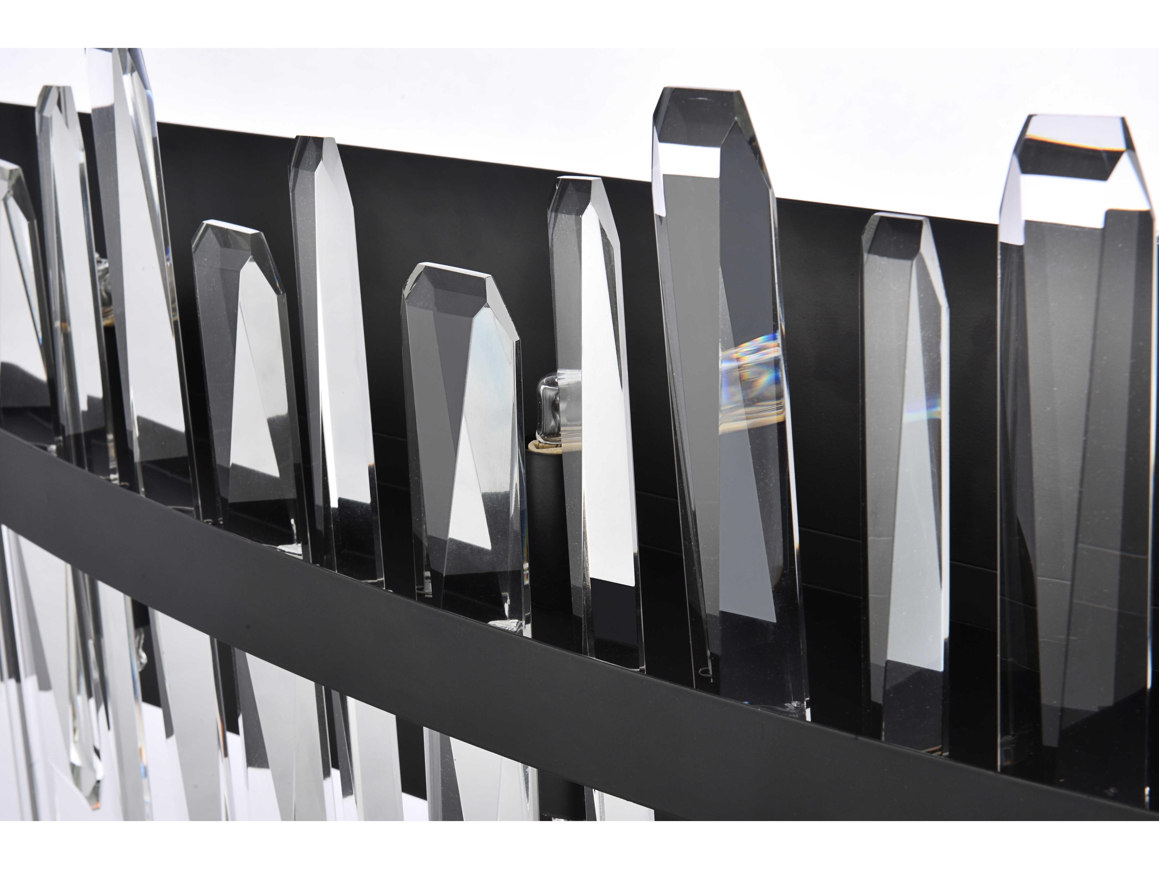 Elegant Lighting Serena 8-Light Black Crystal Vanity Light