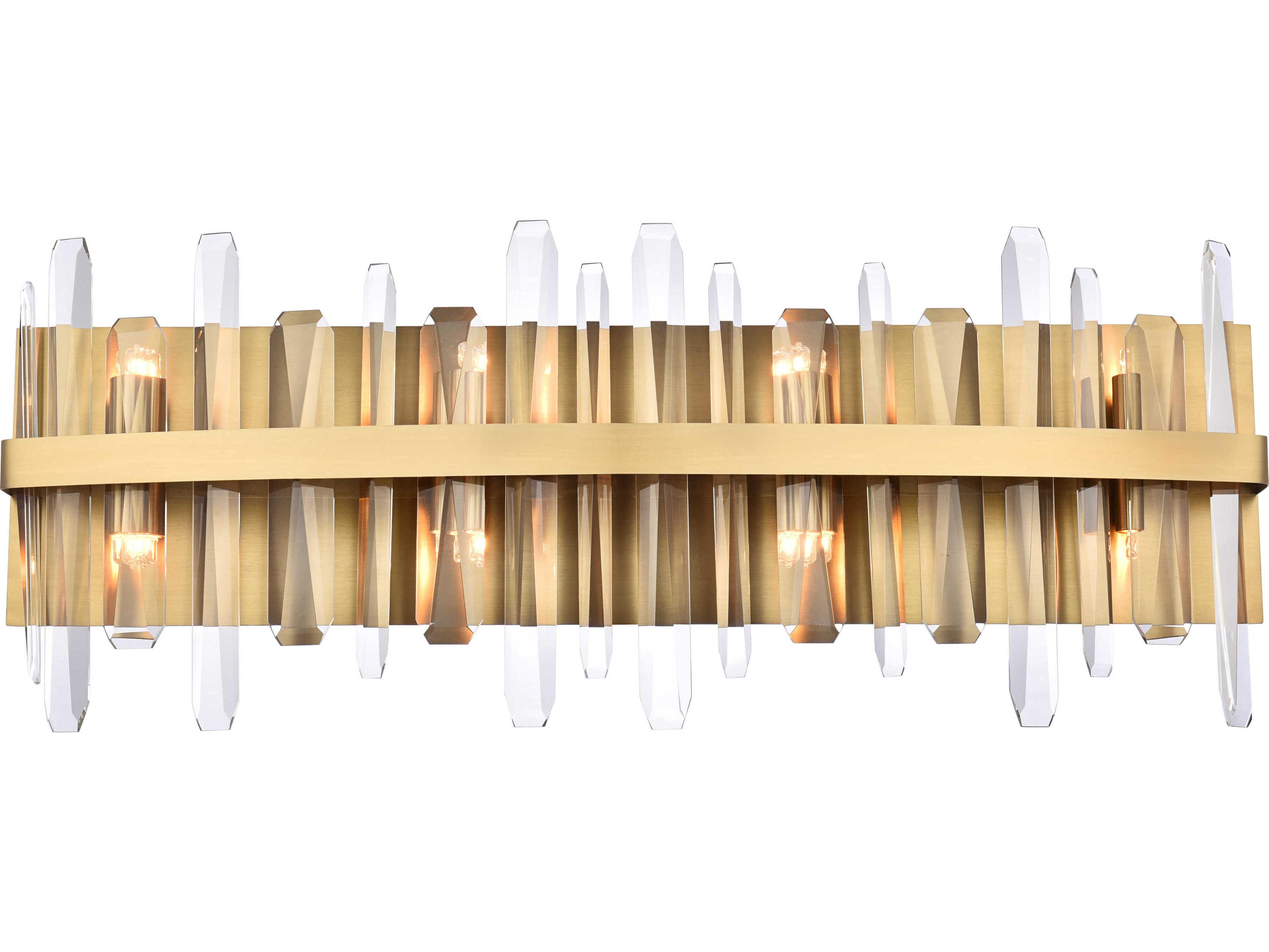 Serena 8-Light Satin Gold Crystal Vanity Light