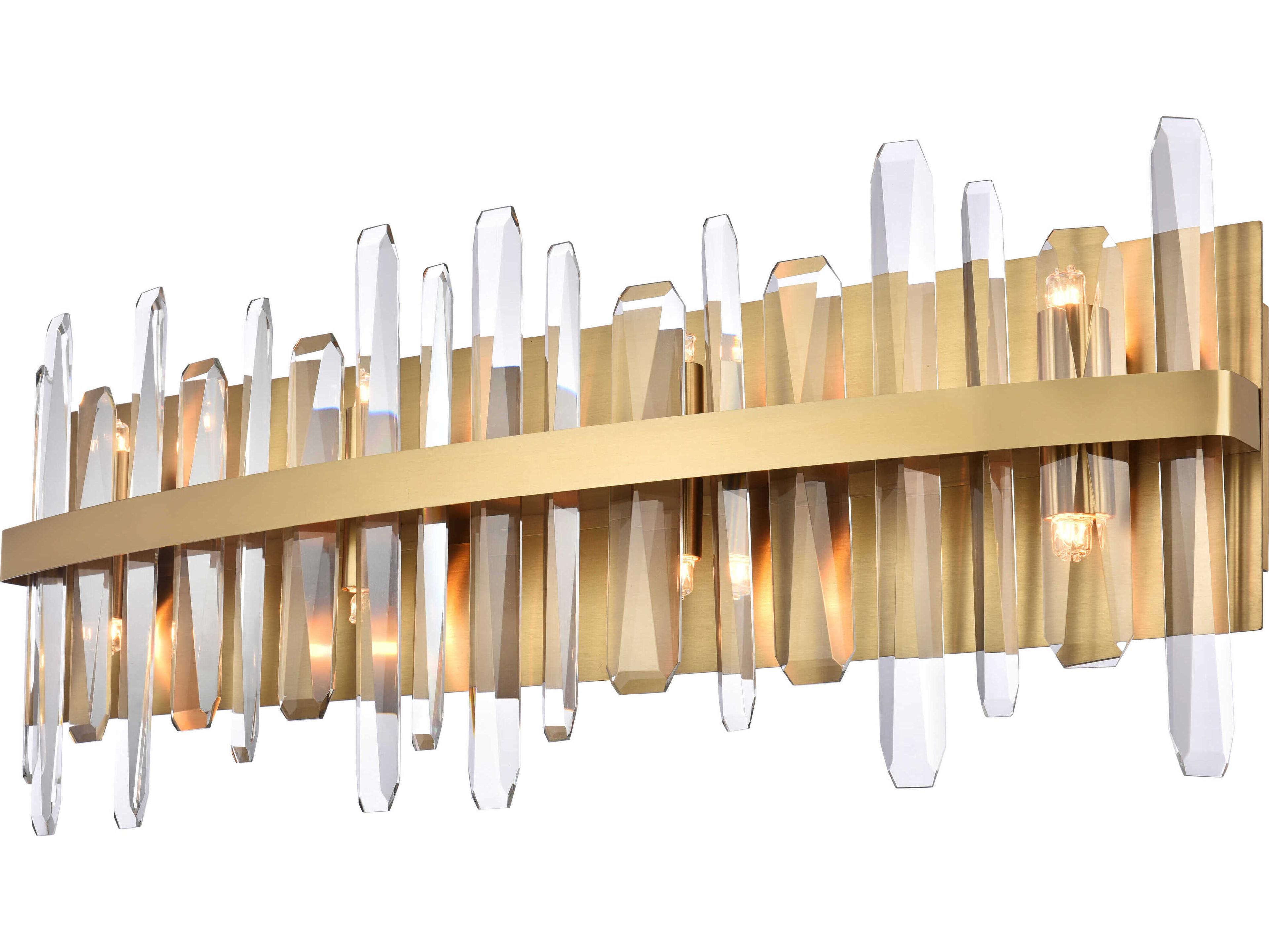 Elegant Lighting Serena 8-Light Satin Gold Crystal Vanity Light