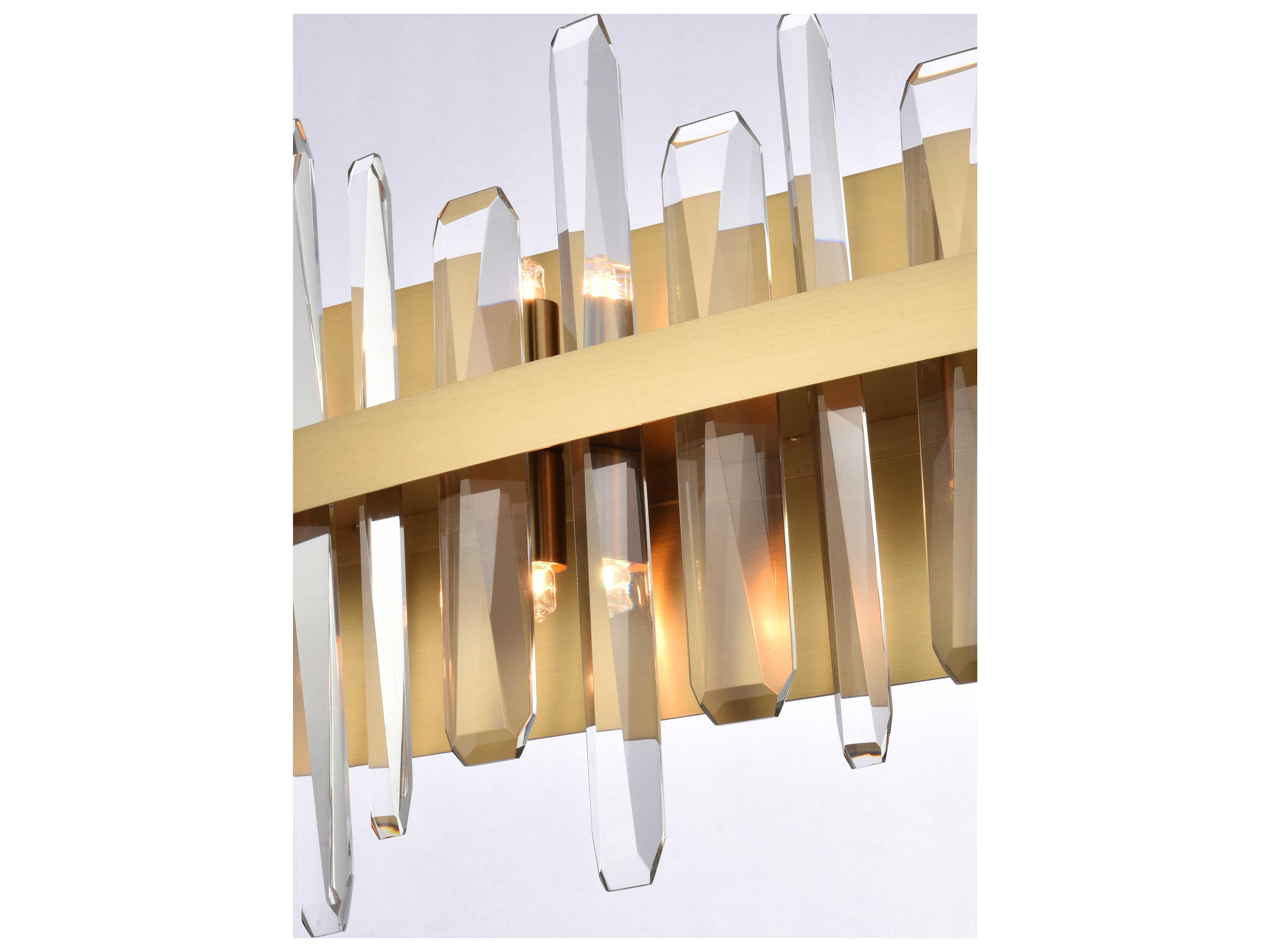 Elegant Lighting Serena 10-Light Satin Gold Crystal Vanity Light