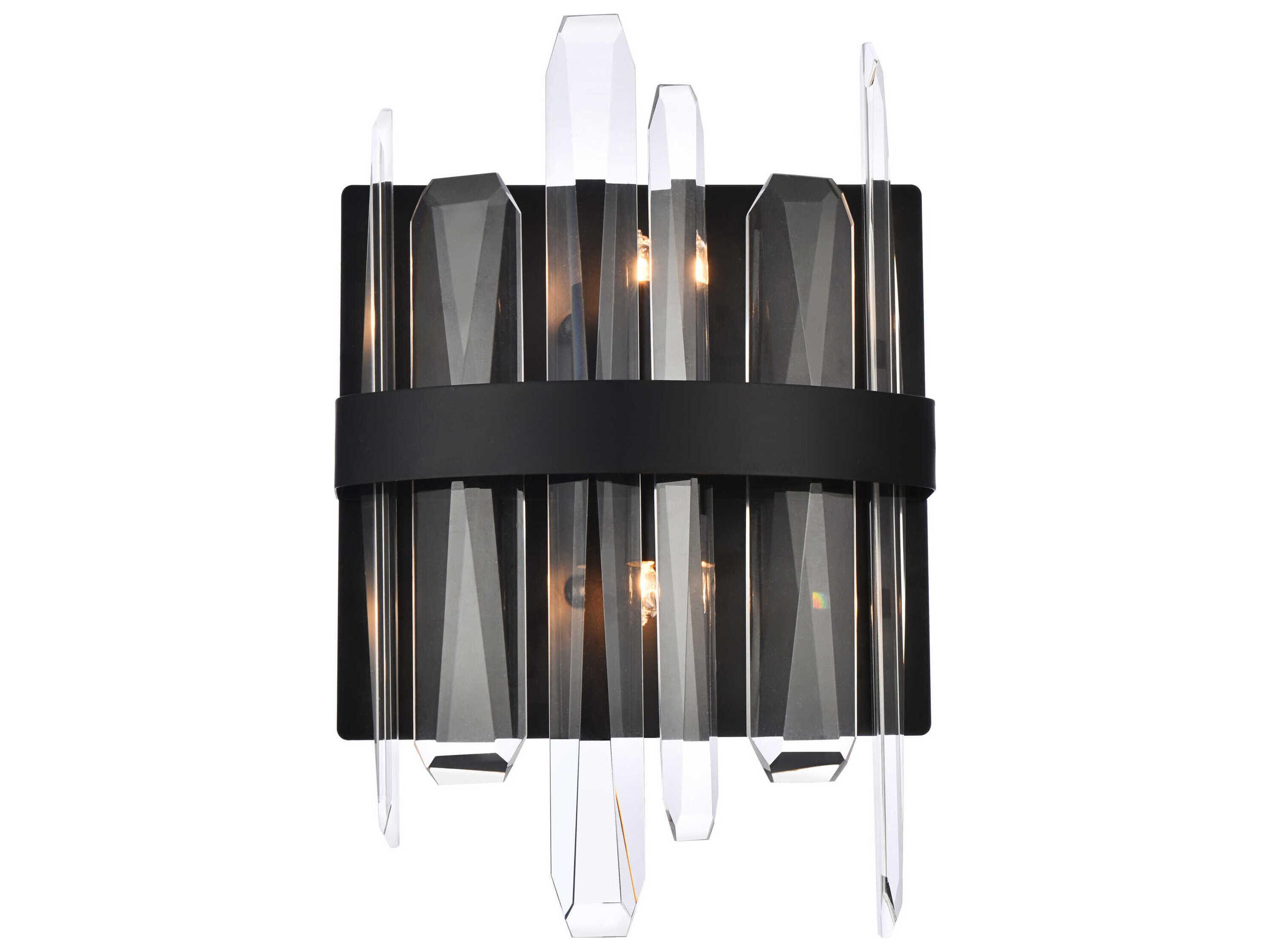 Serena 2-Light Black Crystal Wall Sconce