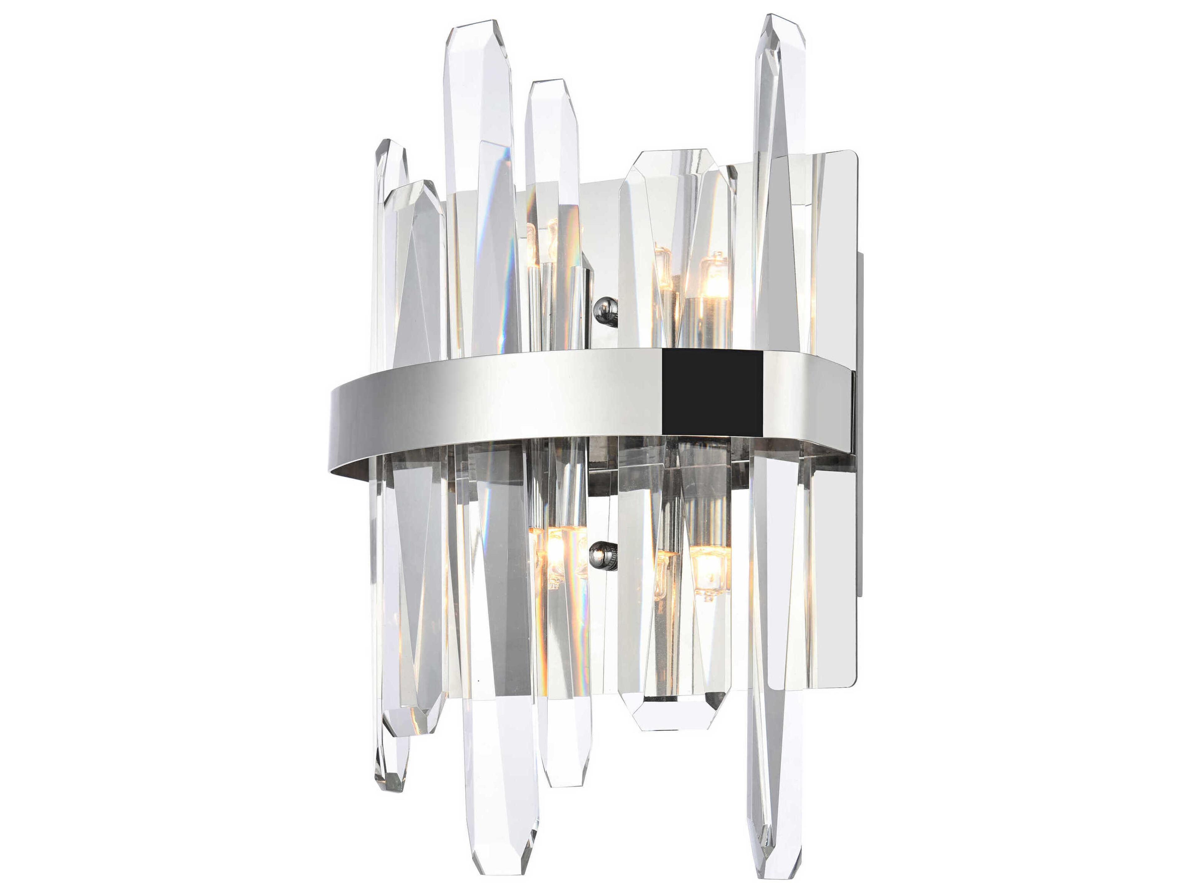 Elegant Lighting Serena 2-Light Chrome Crystal Wall Sconce