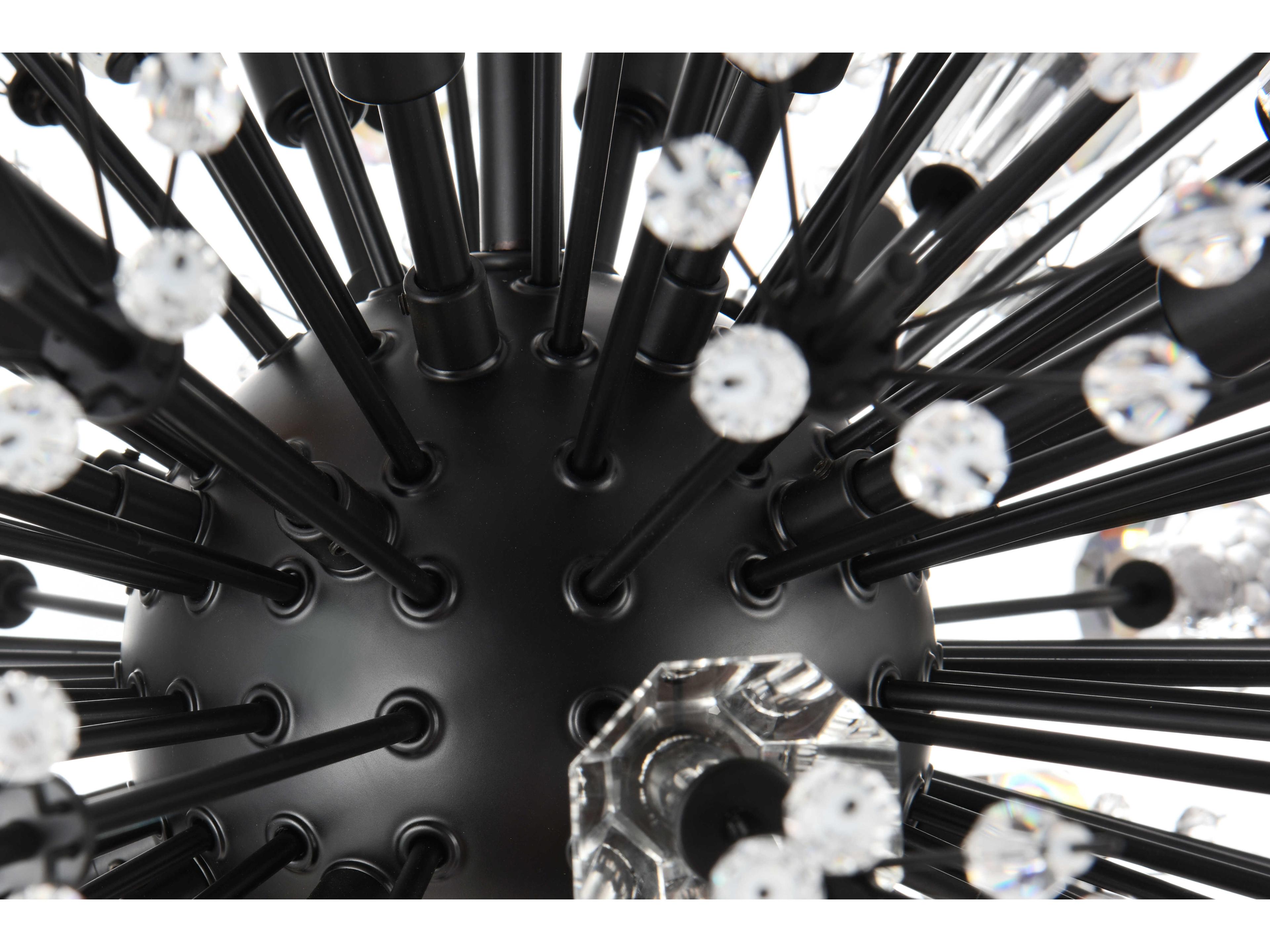 Elegant Lighting Vera 24-Light Black Crystal Glass Sputnik Island Pendant