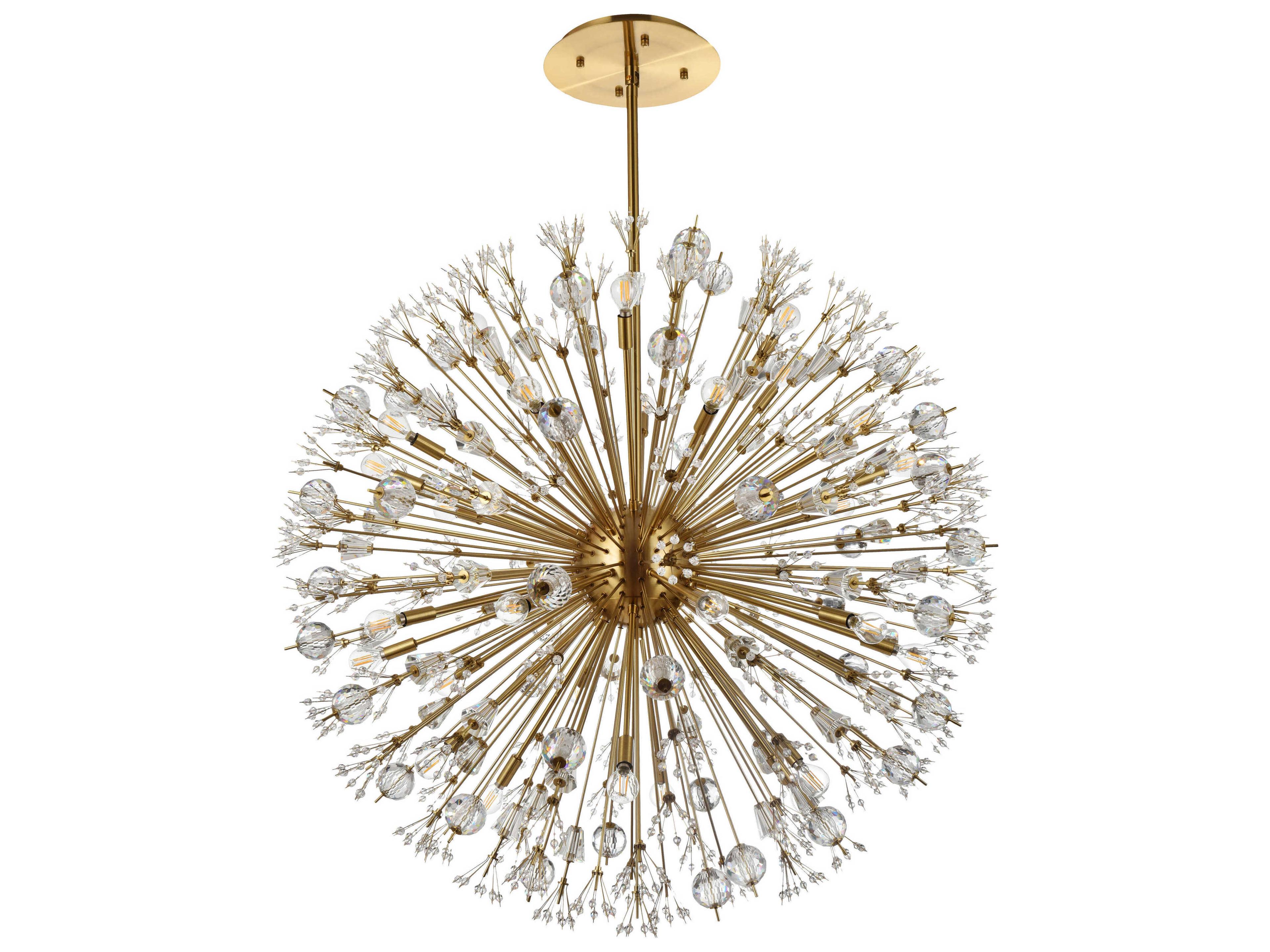 Elegant Lighting Vera 32-Light Gold Crystal Glass Sputnik Pendant