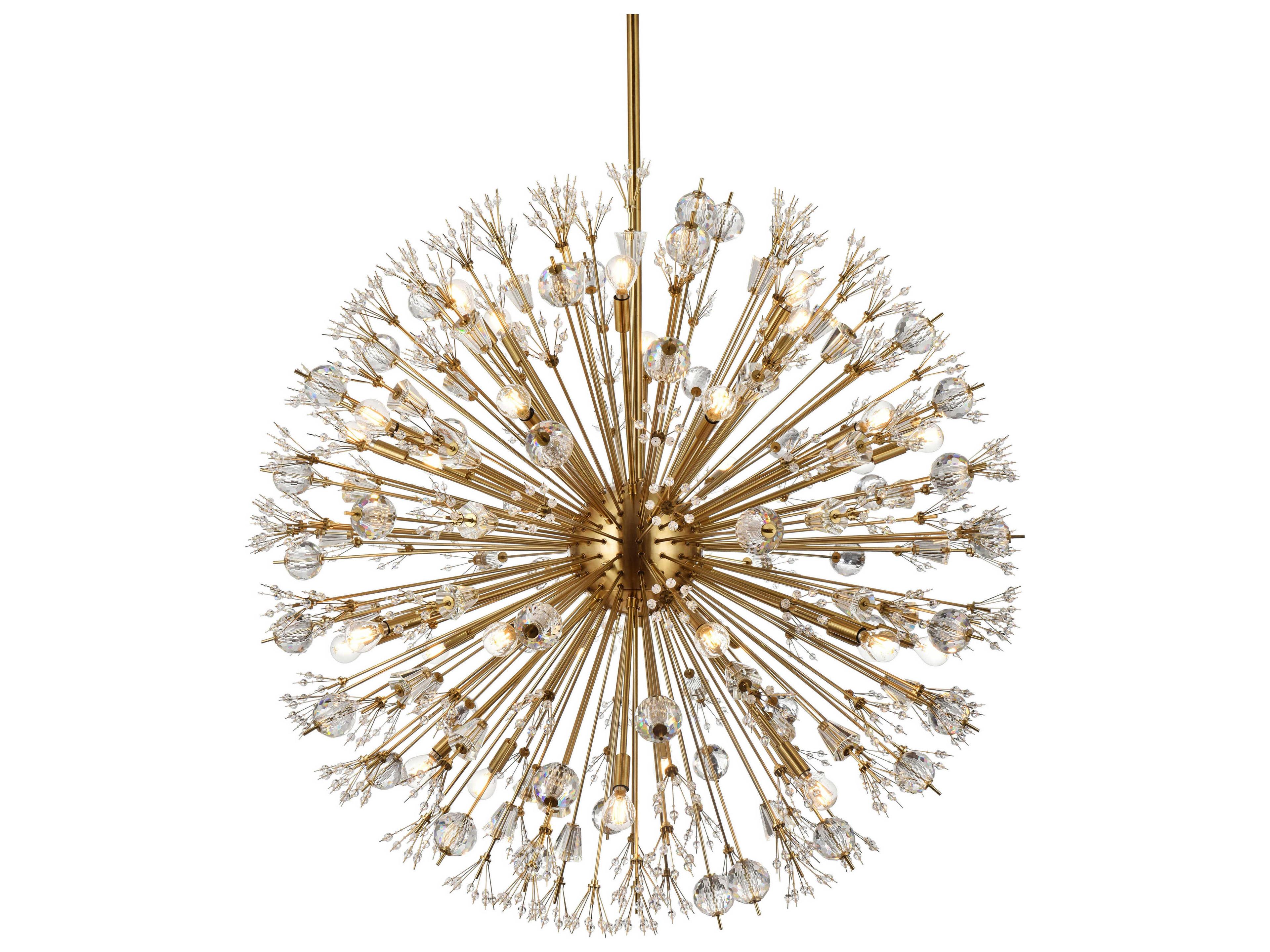 Elegant Lighting Vera 32-Light Gold Crystal Glass Sputnik Pendant