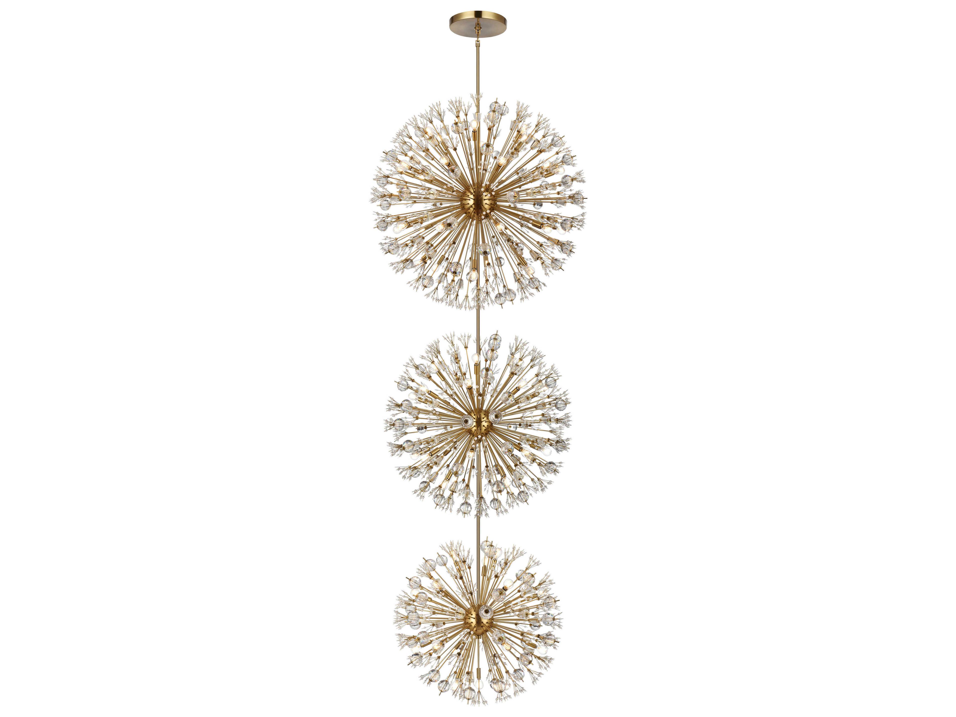 Vera 74-Light Satin Gold Sputnik Pendant