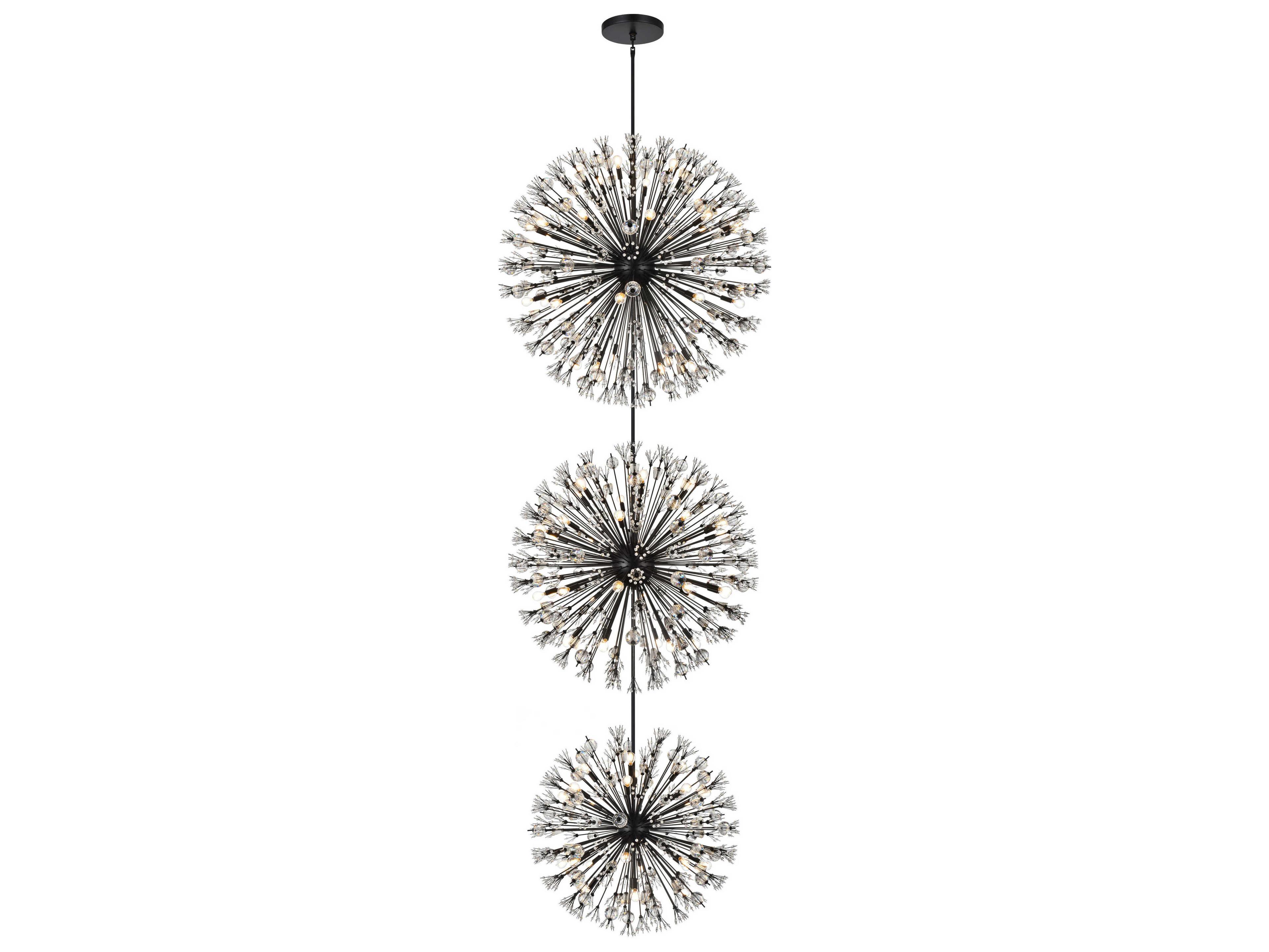 Elegant Lighting Vera 100-Light Black Sputnik Pendant
