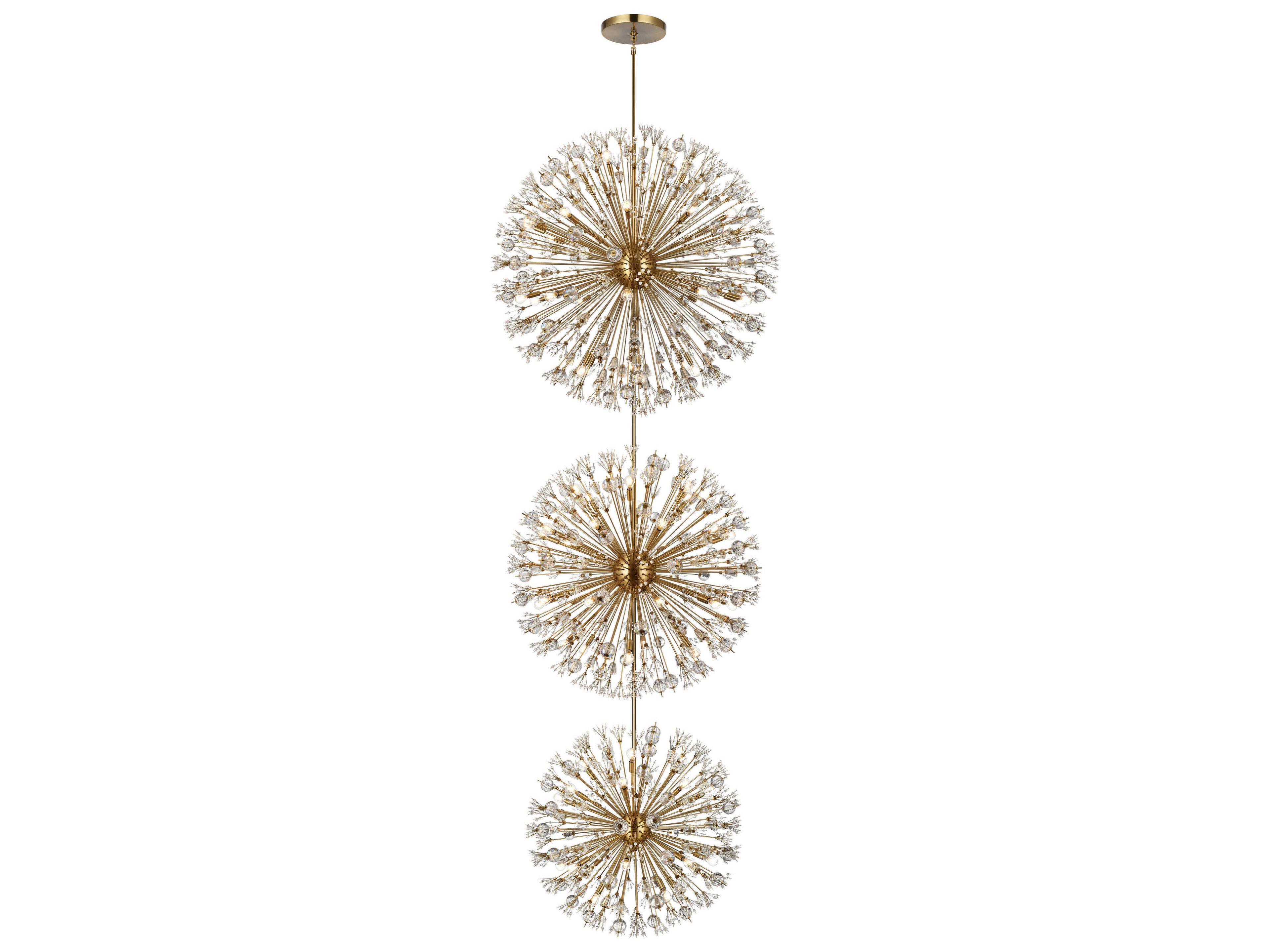 Vera 100-Light Satin Gold Sputnik Pendant