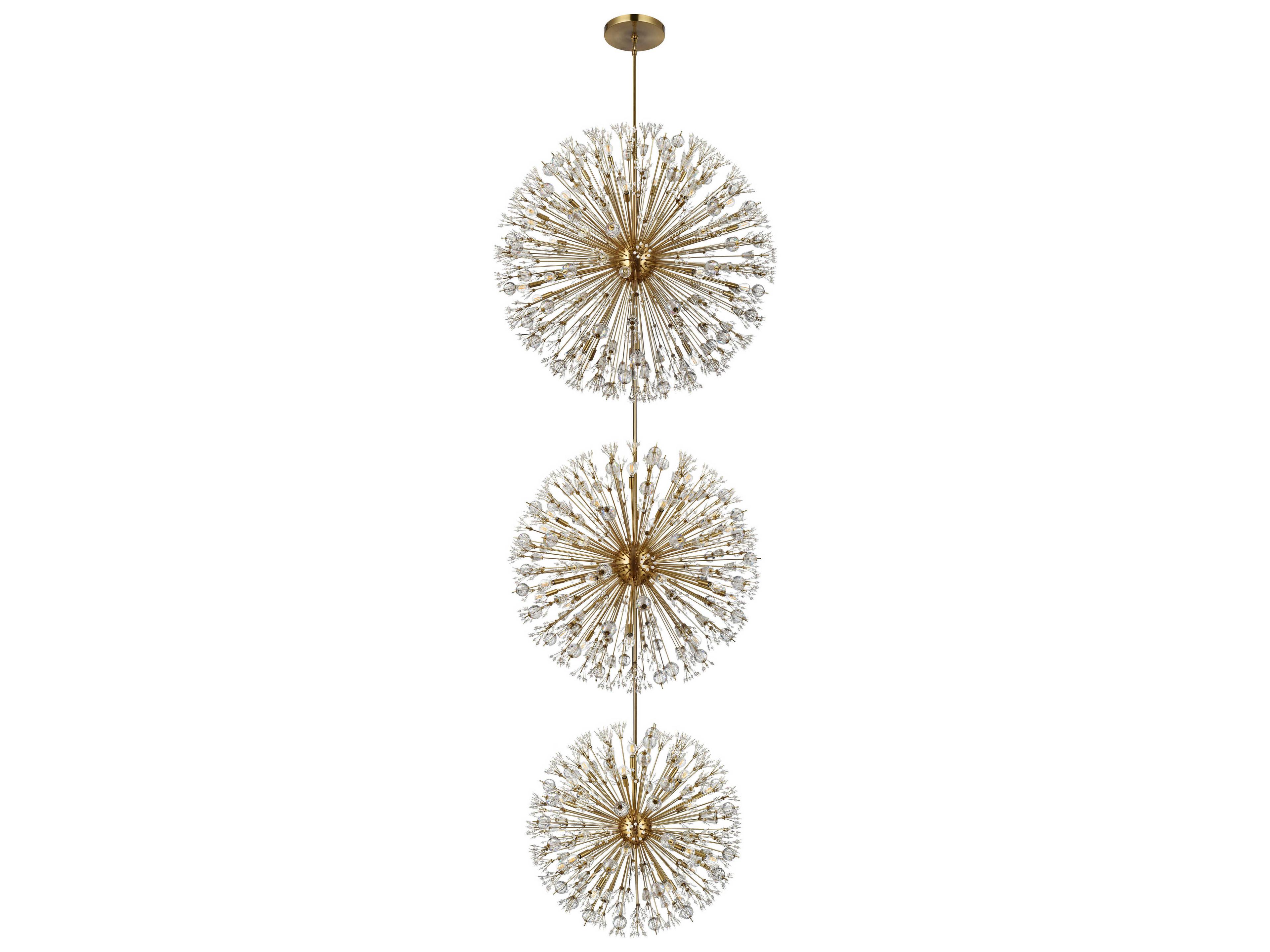 Elegant Lighting Vera 100-Light Satin Gold Sputnik Pendant