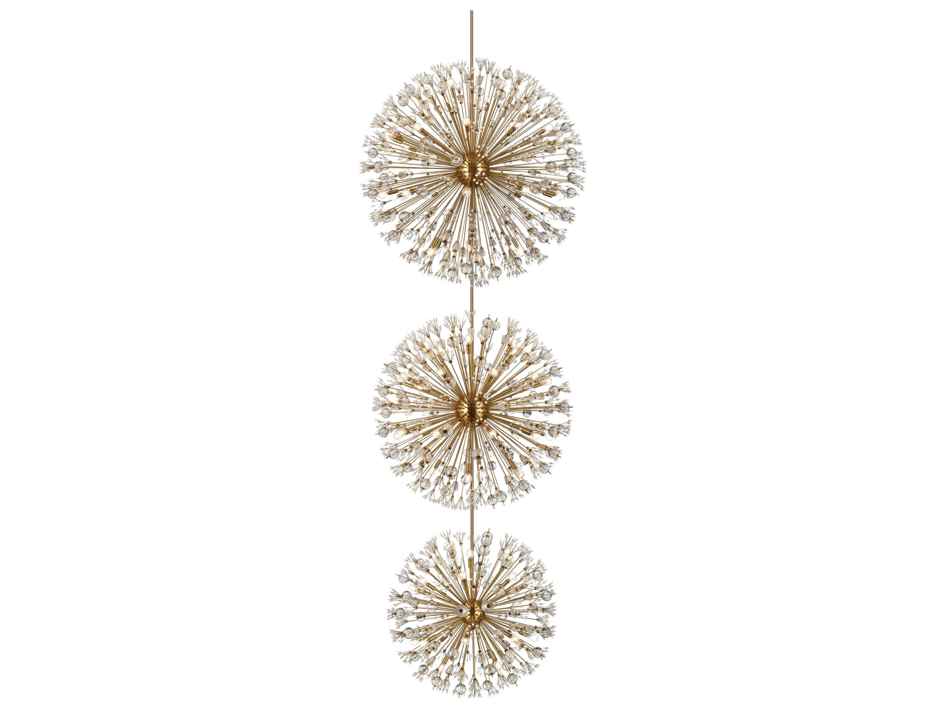 Elegant Lighting Vera 100-Light Satin Gold Sputnik Pendant