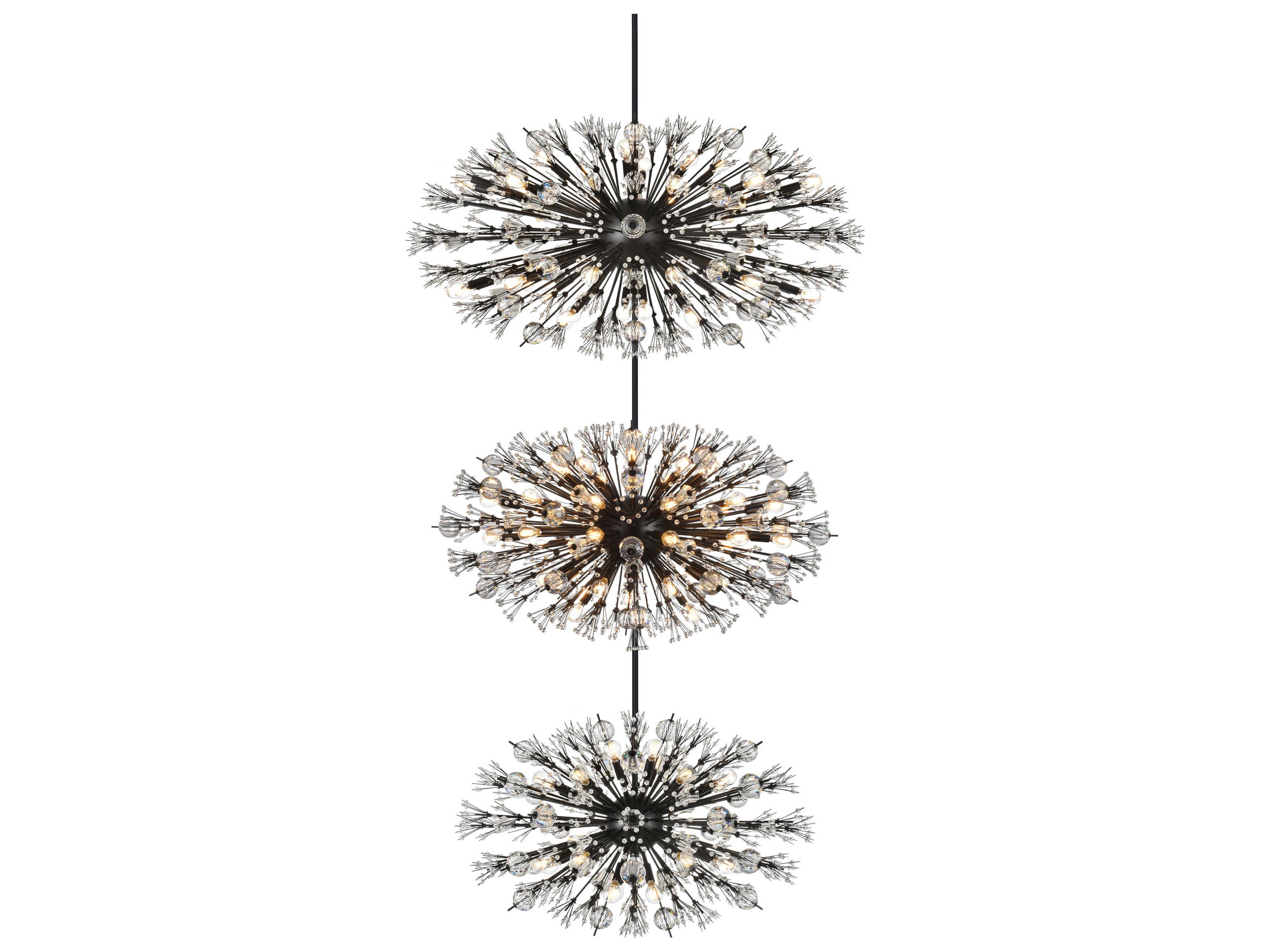 Elegant Lighting Vera 90-Light Black Sputnik Pendant