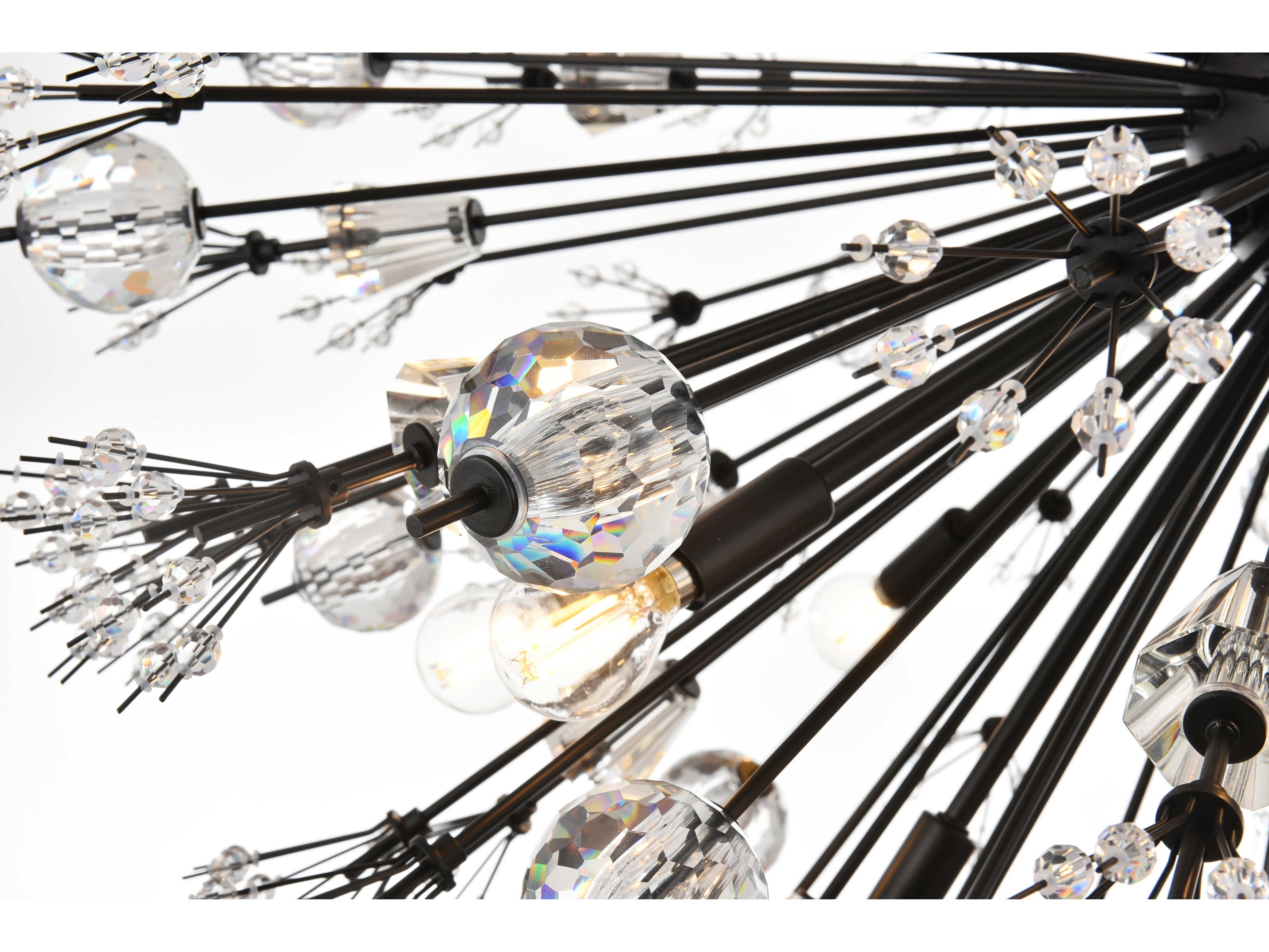 Elegant Lighting Vera 90-Light Black Sputnik Pendant