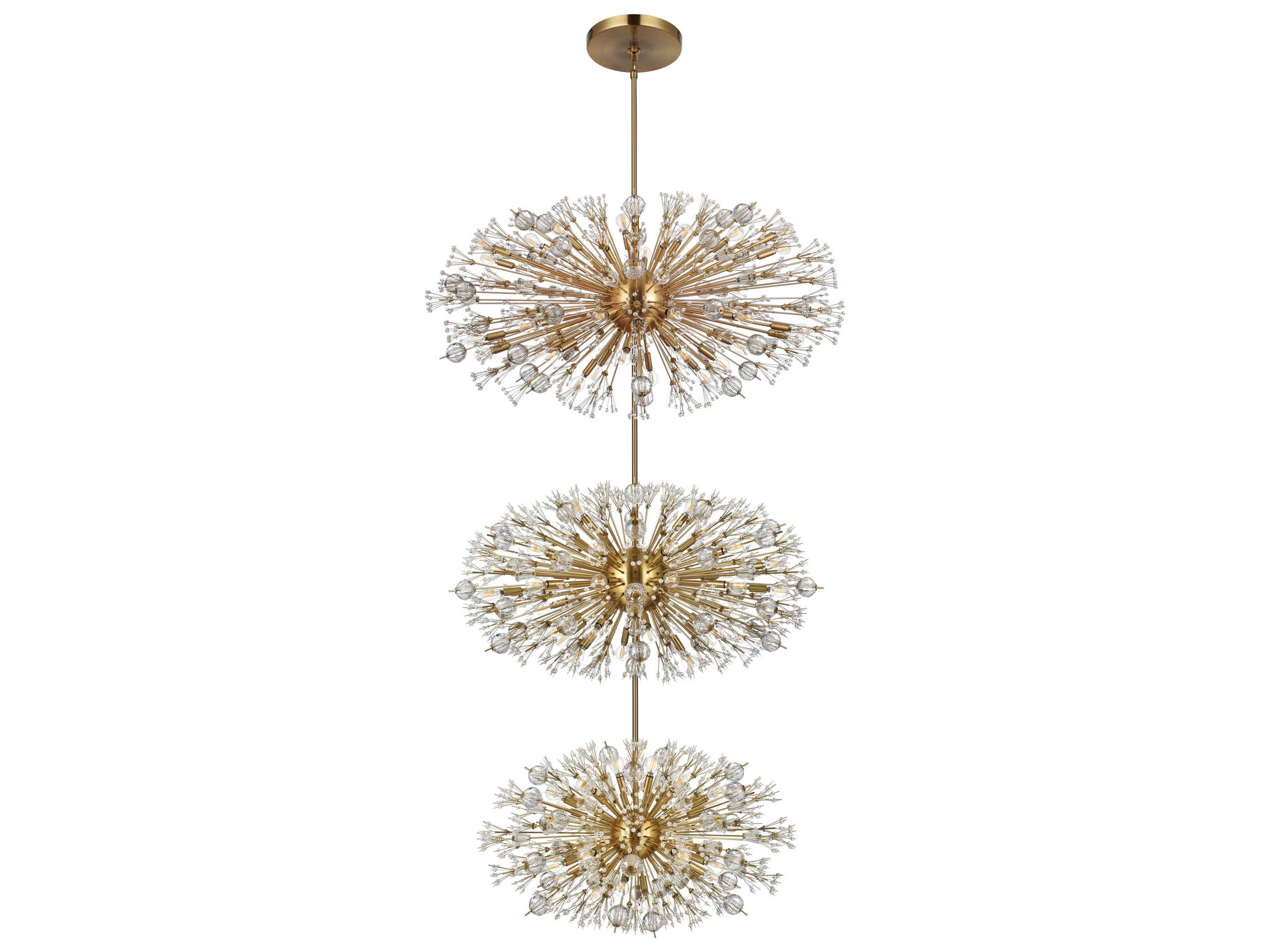 Elegant Lighting Vera 90-Light Satin Gold Sputnik Pendant