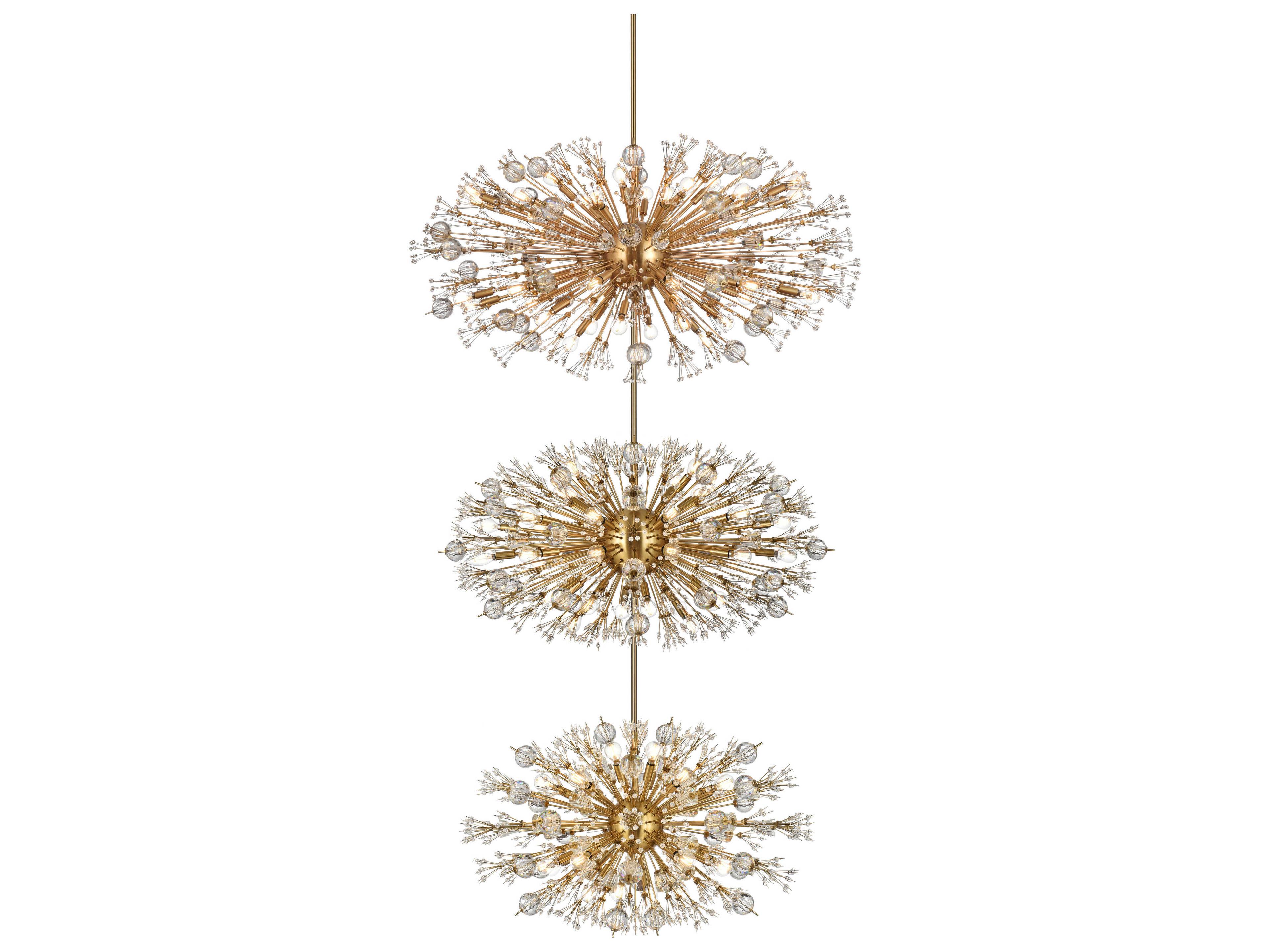 Elegant Lighting Vera 90-Light Satin Gold Sputnik Pendant
