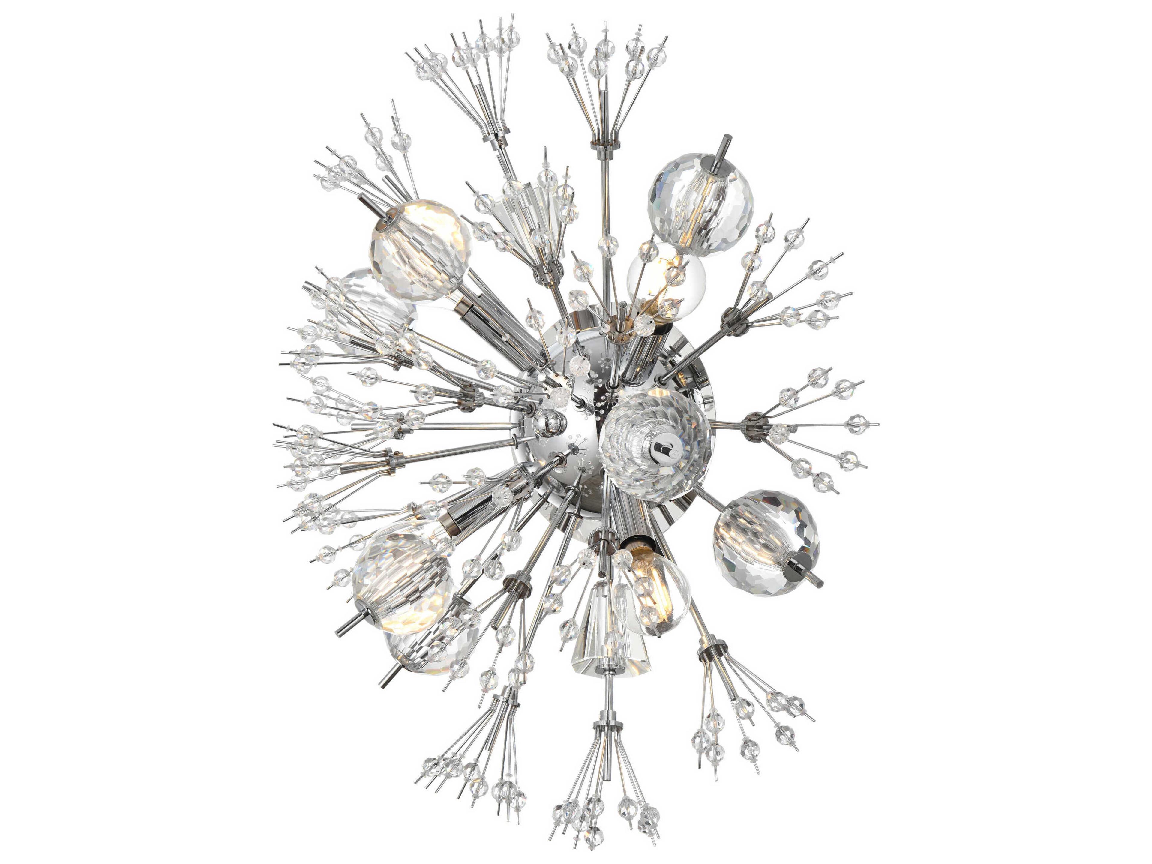 Elegant Lighting Vera 4-Light Chrome Crystal Glass Wall Sconce