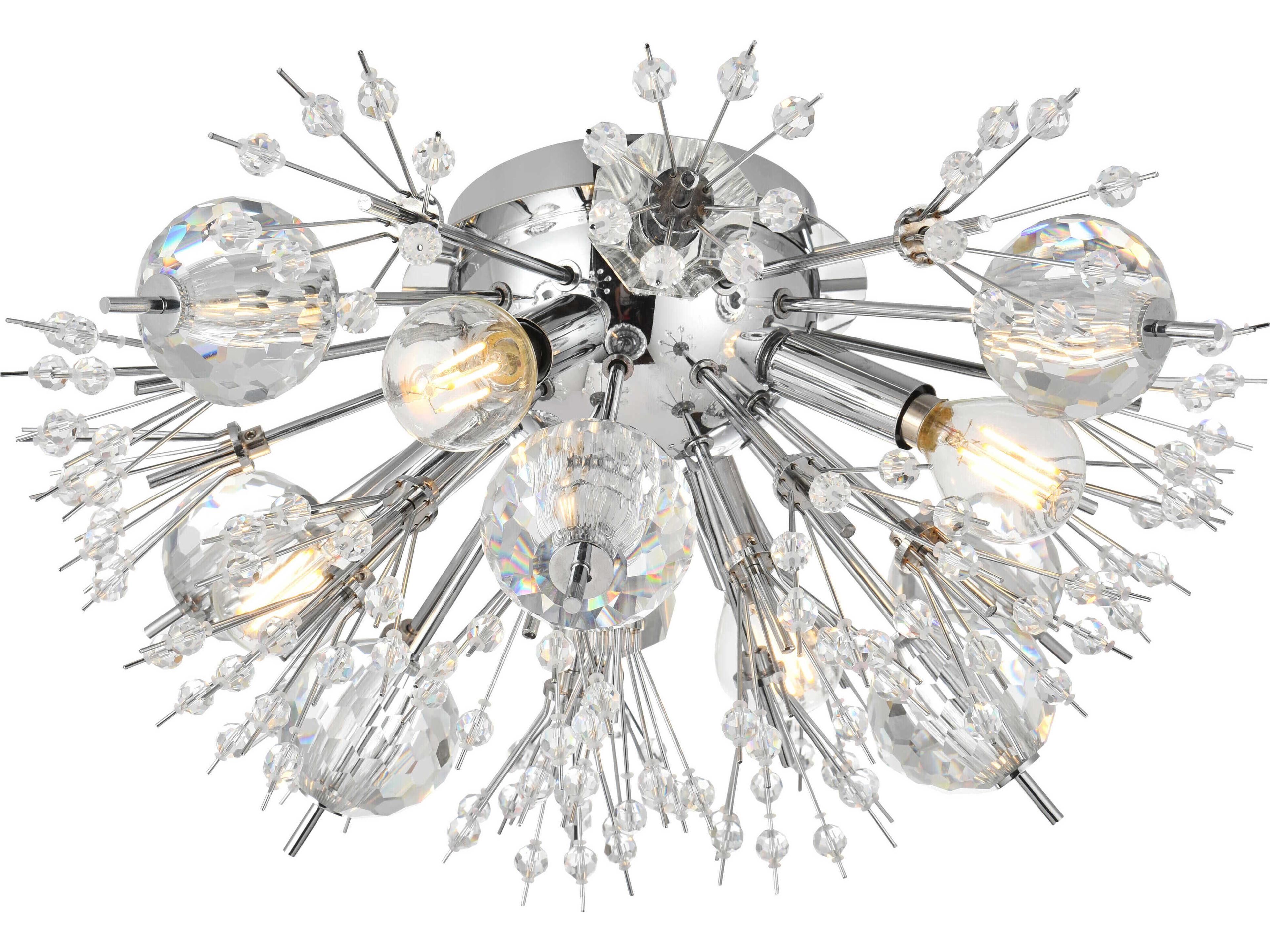 Elegant Lighting Vera 4-Light Chrome Crystal Glass Wall Sconce